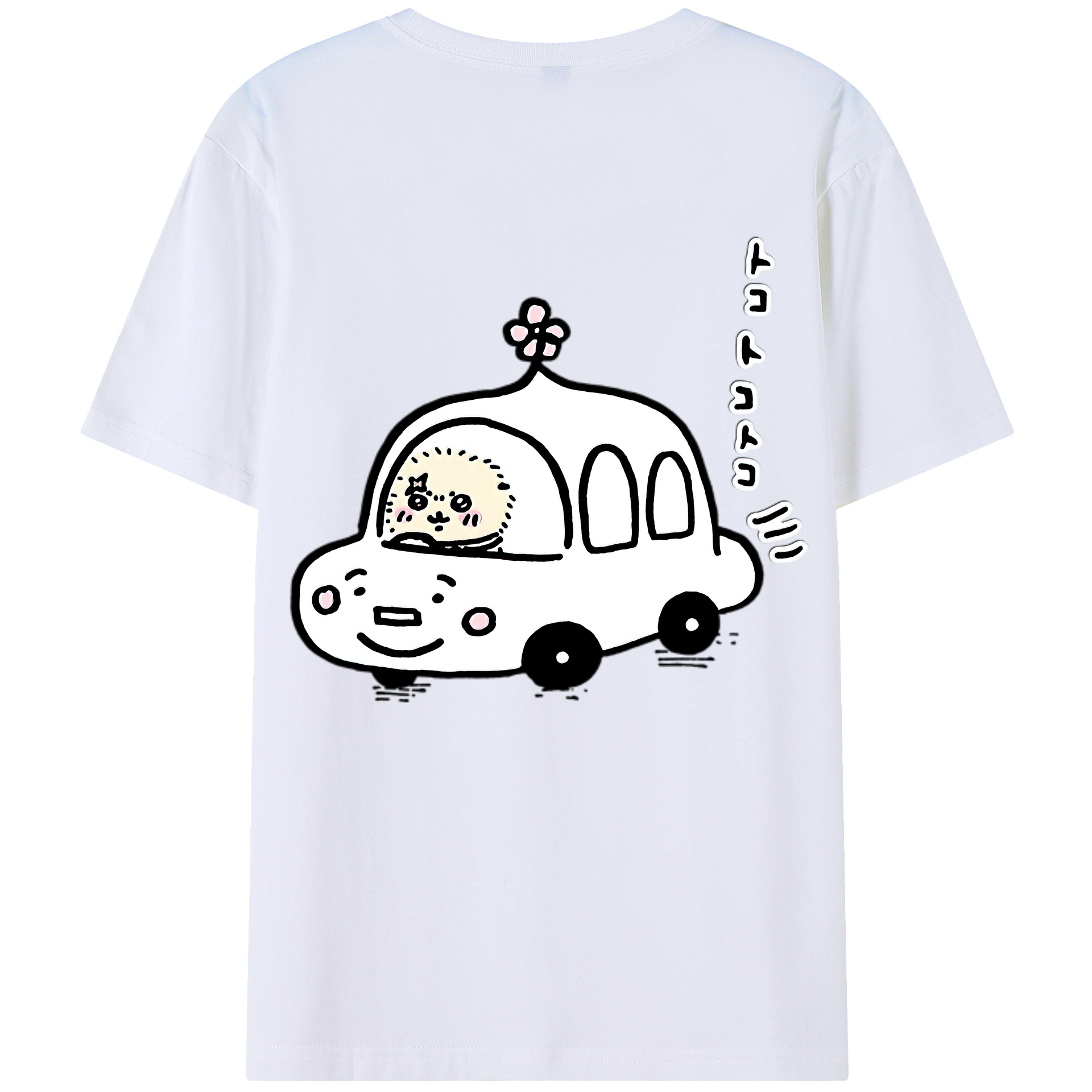 （画像用） ちいかわ ラッコ Chii-kawa Sea otter 綿100％ メンズ半袖Tシャツ（バックプリント） 通気性