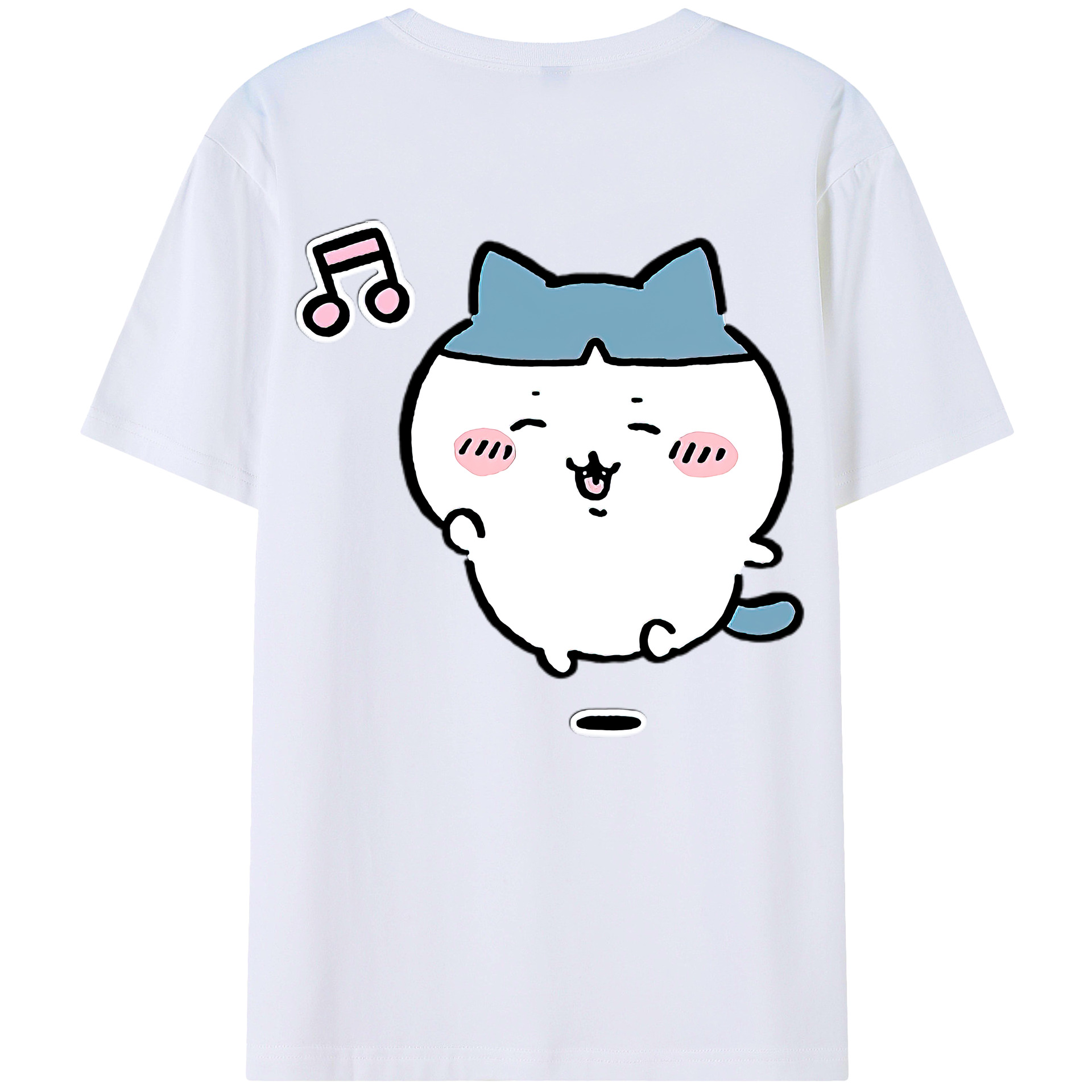 （画像用） ちいかわ ハチワレ Chii-kawa hachiware 綿100％ メンズ半袖Tシャツ（バックプリント） 通気性