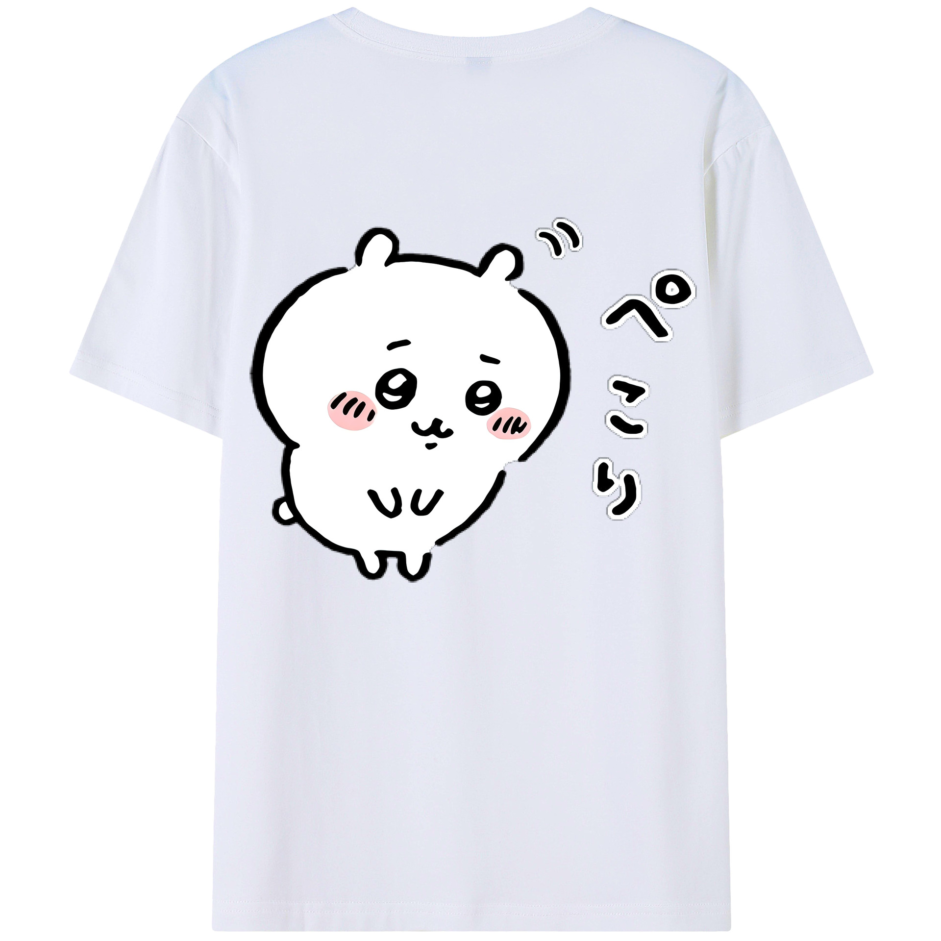 （画像用） ちいかわ ちいかわ Chii-kawa chiikawa 綿100％ メンズ半袖Tシャツ（バックプリント） 通気性