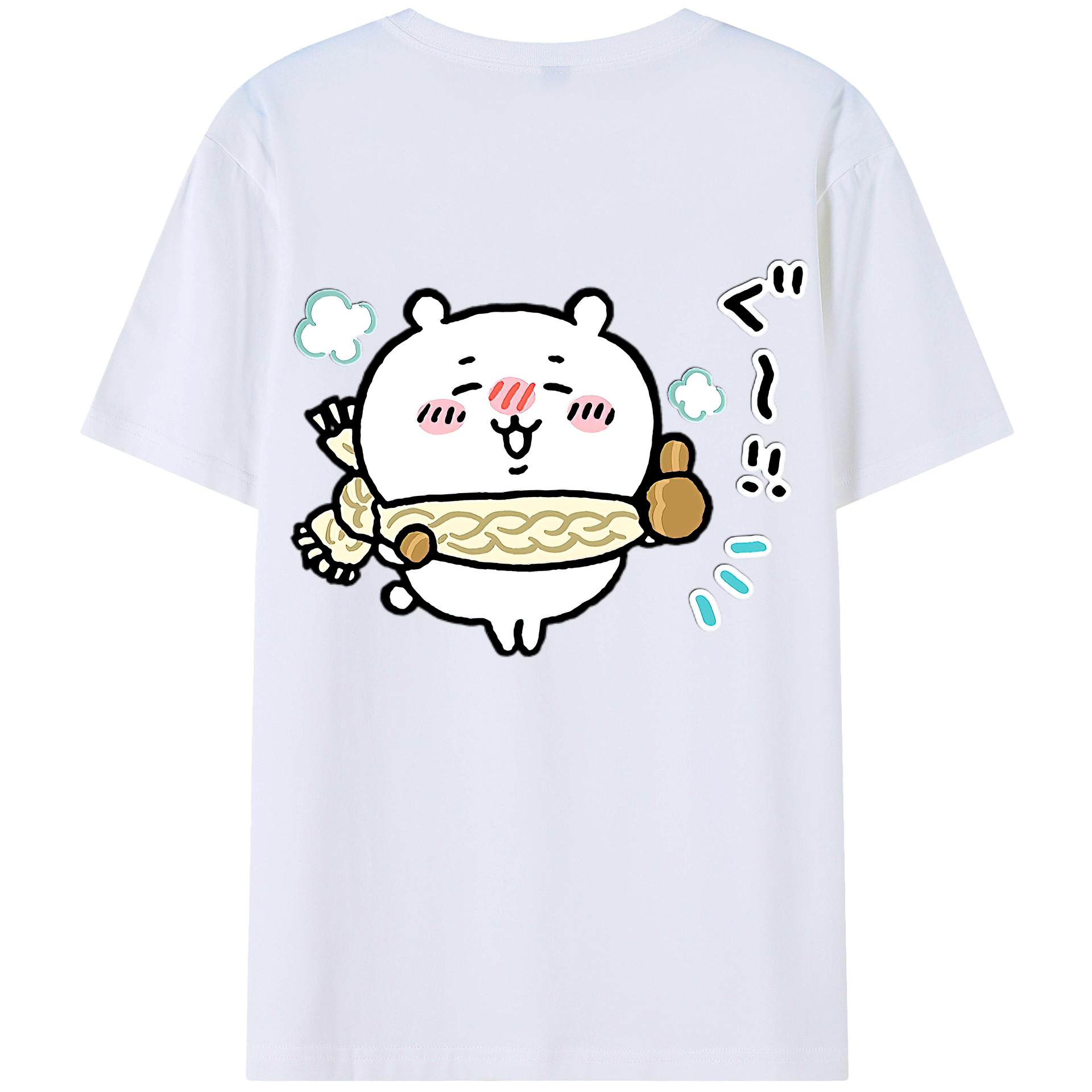 （画像用） ちいかわ ちいかわ Chii-kawa chiikawa 綿100％ メンズ半袖Tシャツ（バックプリント） 通気性