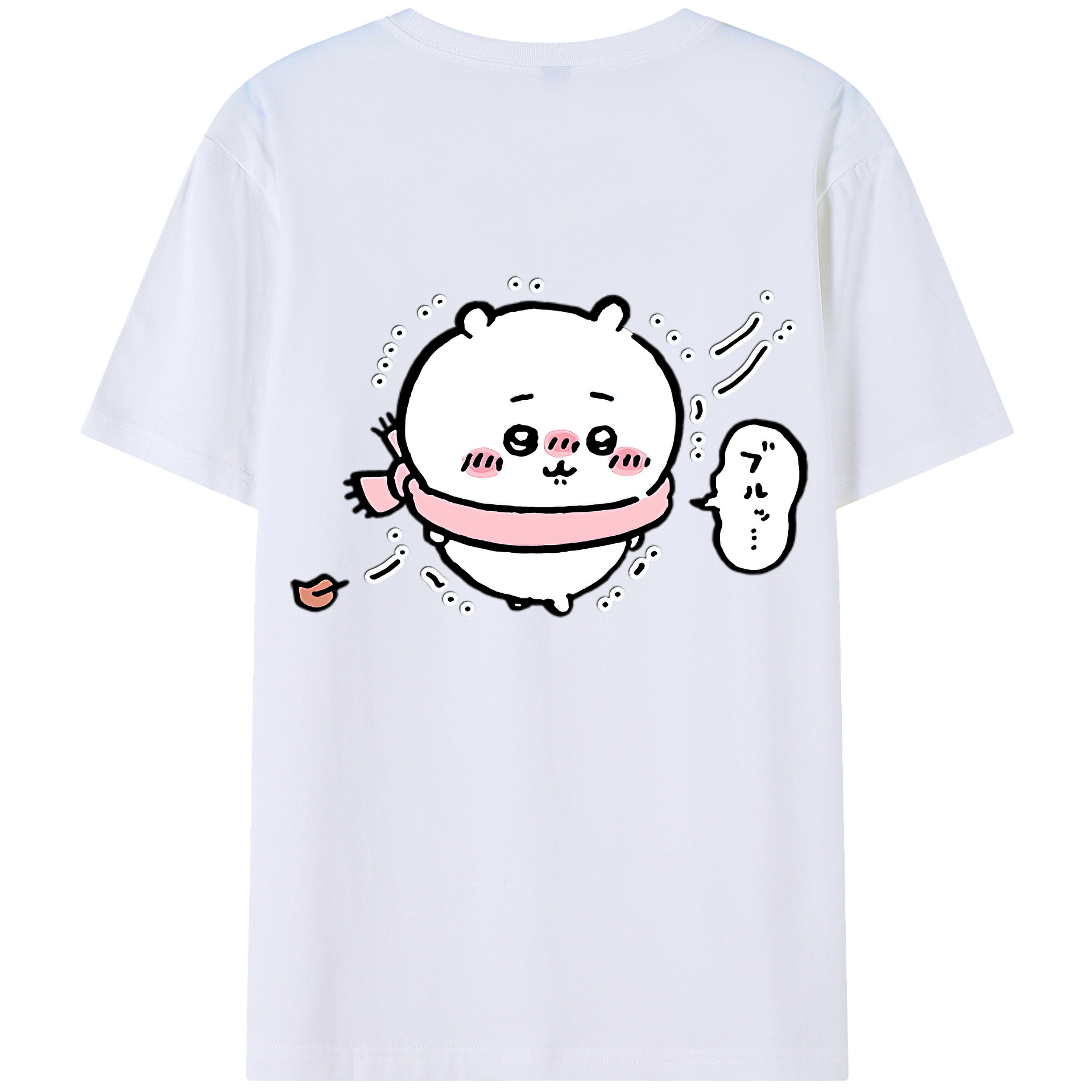 （画像用） ちいかわ ちいかわ Chii-kawa chiikawa 綿100％ メンズ半袖Tシャツ（バックプリント） 通気性