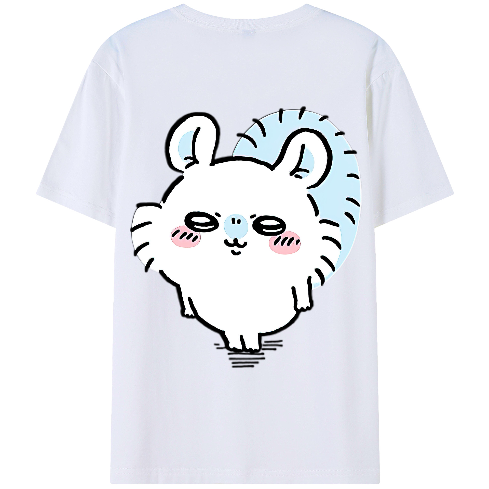 （画像用） ちいかわ モモンガ Chii-kawa Momonga 綿100％ メンズ半袖Tシャツ（バックプリント） 通気性