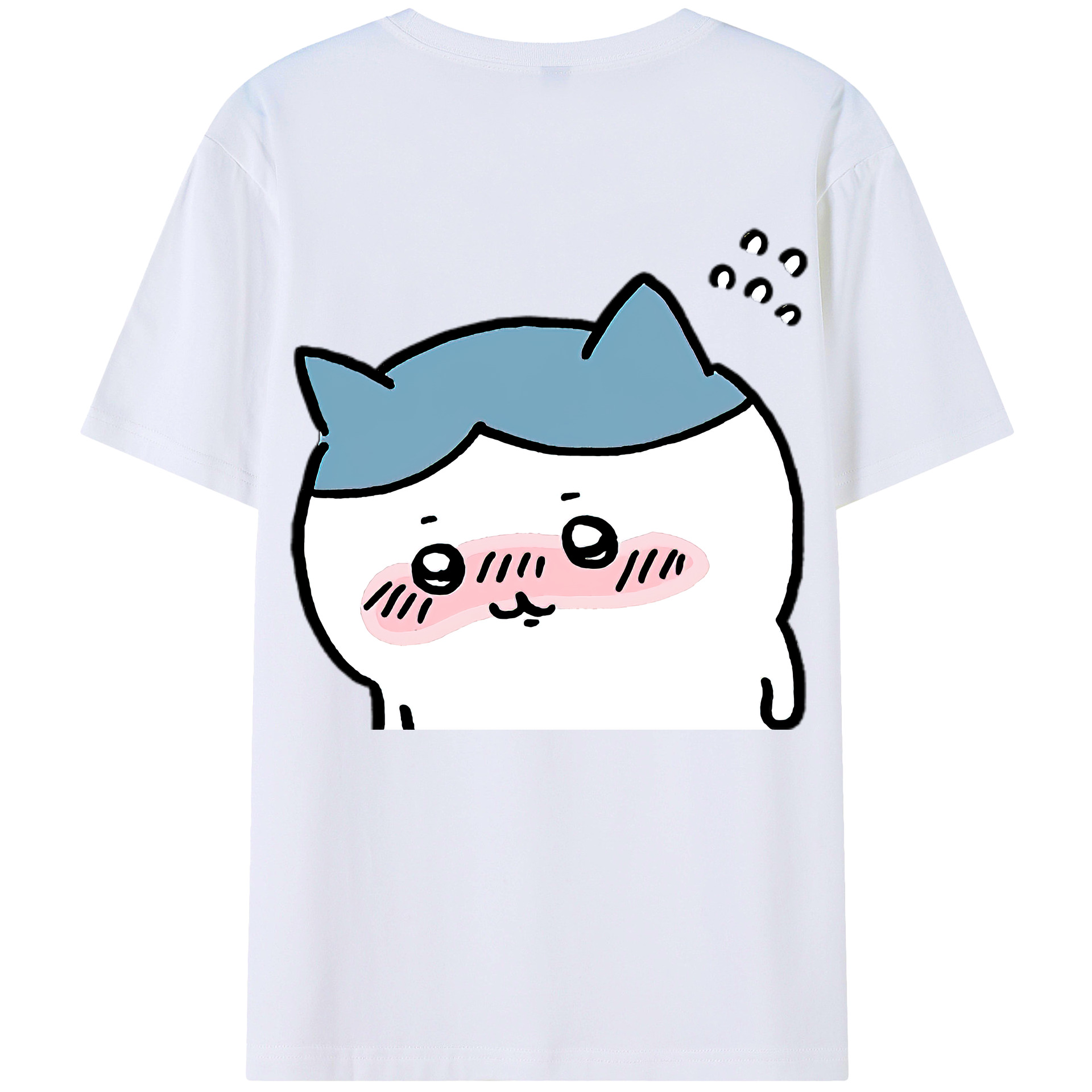 （画像用） ちいかわ ハチワレ Chii-kawa hachiware 綿100％ メンズ半袖Tシャツ（バックプリント） 通気性