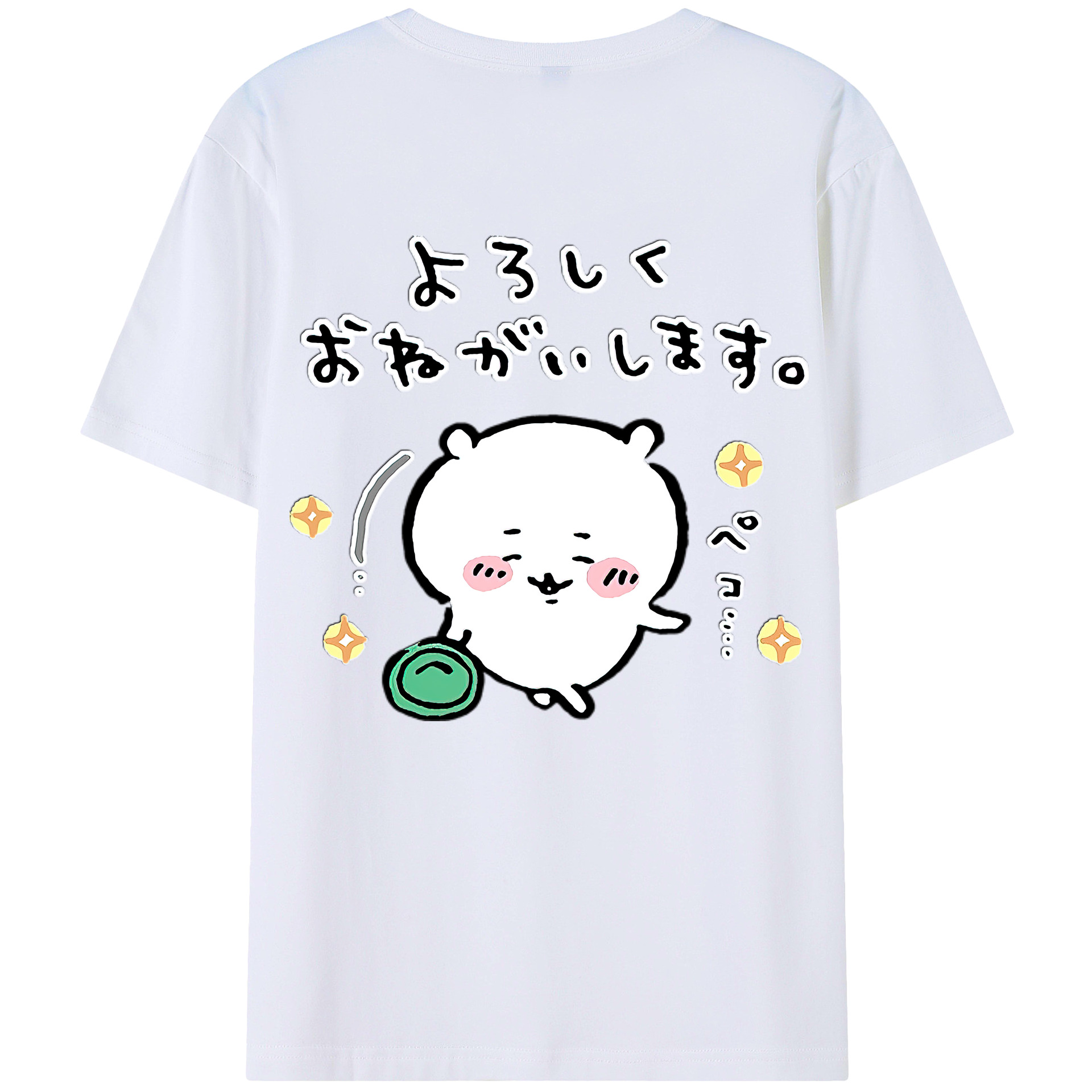 （画像用） ちいかわ ちいかわ Chii-kawa chiikawa 綿100％ メンズ半袖Tシャツ（バックプリント） 通気性