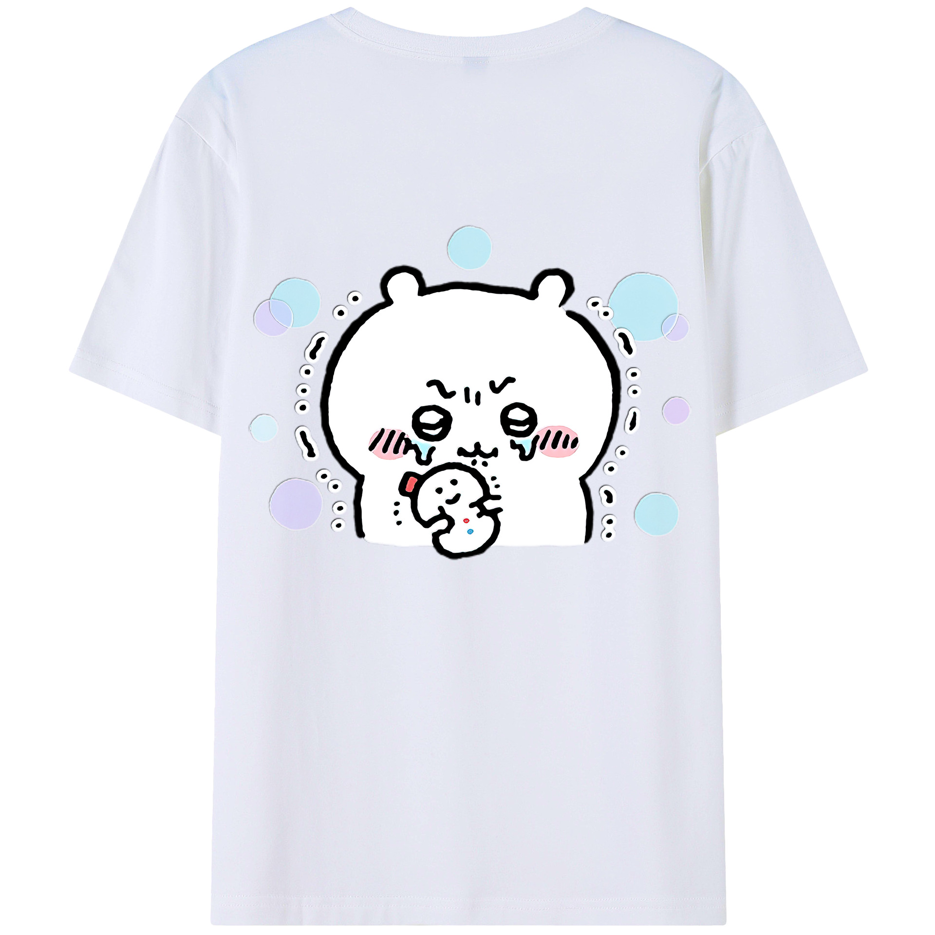 （画像用） ちいかわ ちいかわ Chii-kawa chiikawa 綿100％ メンズ半袖Tシャツ（バックプリント） 通気性