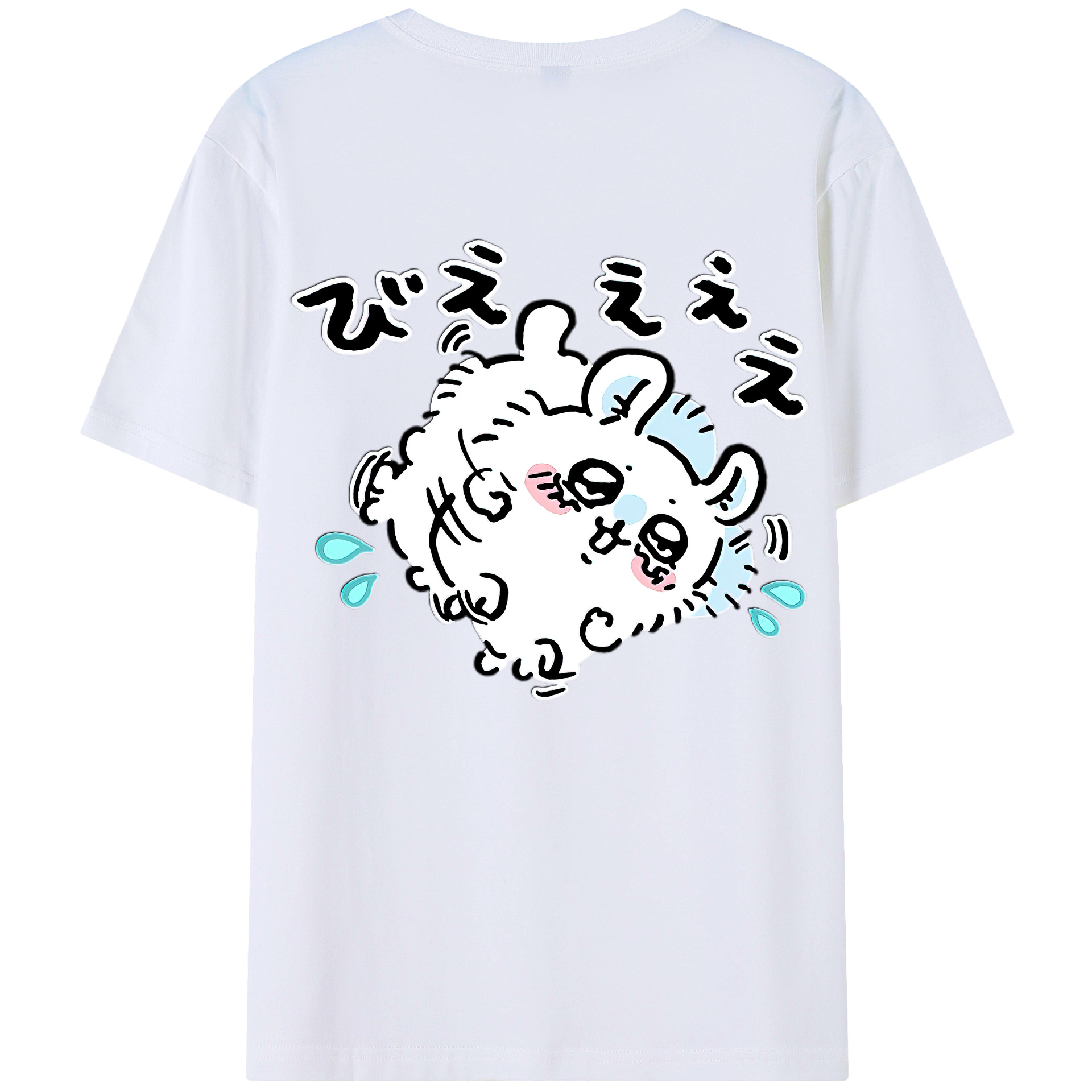 （画像用） ちいかわ モモンガ Chii-kawa Momonga 綿100％ メンズ半袖Tシャツ（バックプリント） 通気性