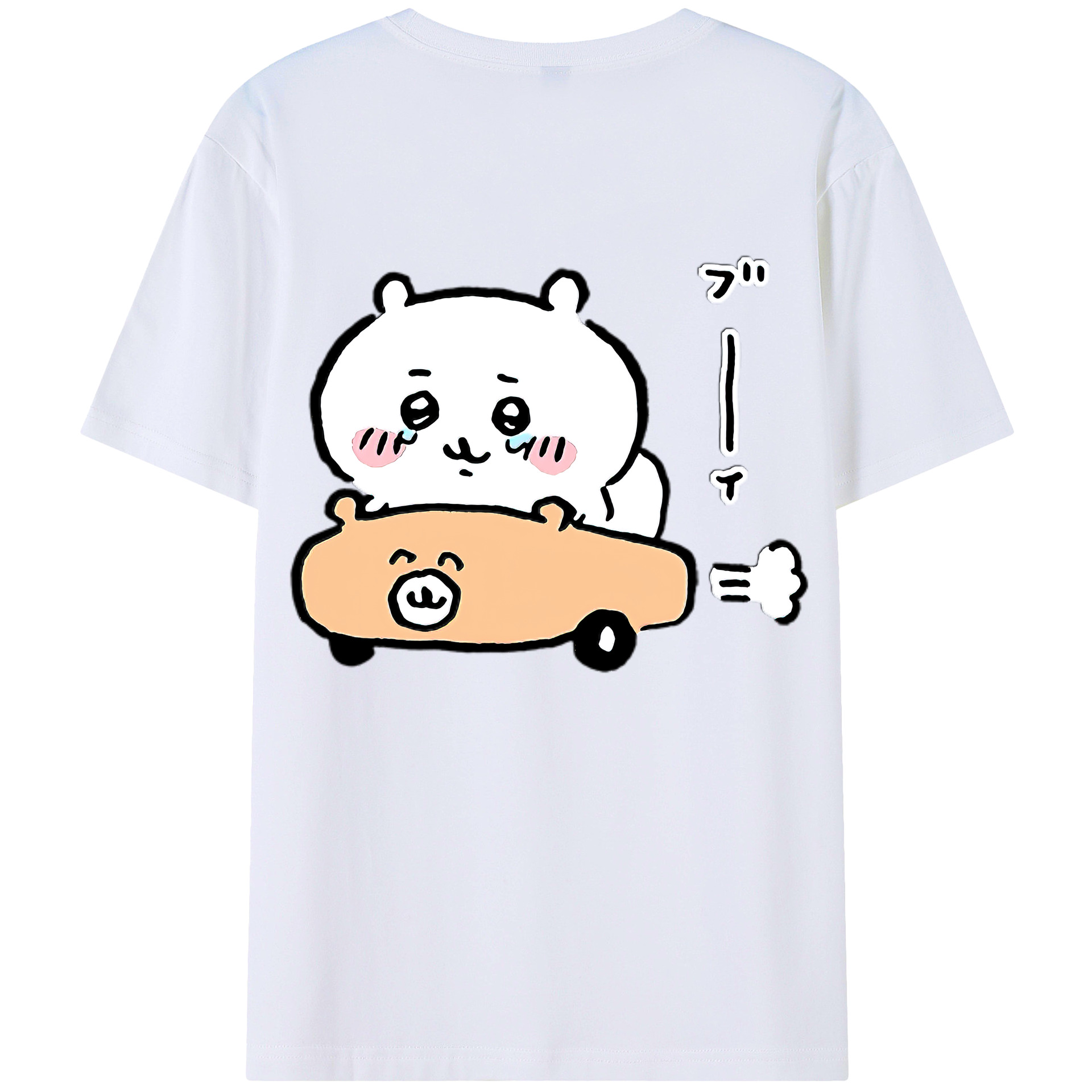 （画像用） ちいかわ ちいかわ Chii-kawa chiikawa 綿100％ メンズ半袖Tシャツ（バックプリント） 通気性