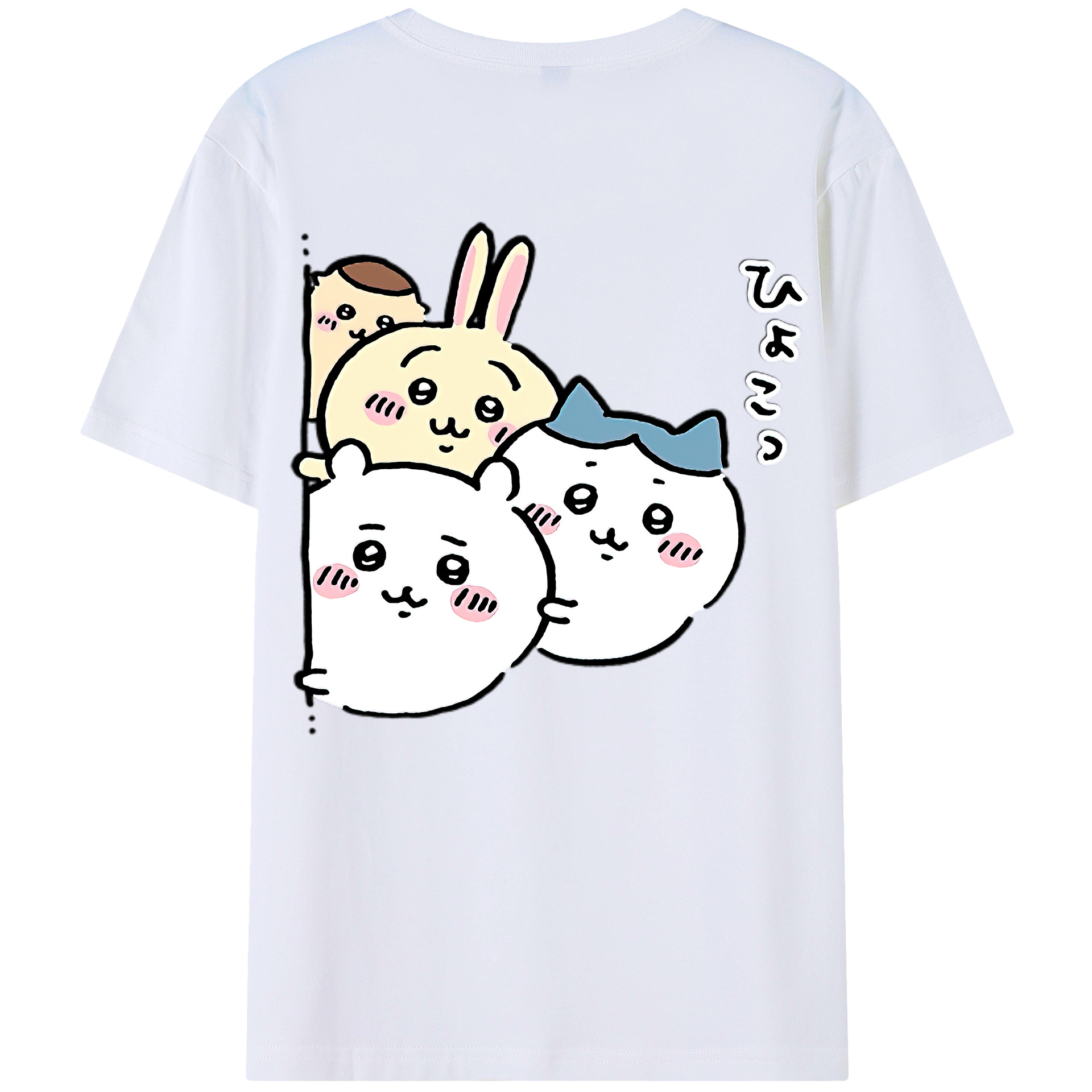 （画像用） ちいかわ ちいかわ Chii-kawa chiikawa 綿100％ メンズ半袖Tシャツ（バックプリント） 通気性