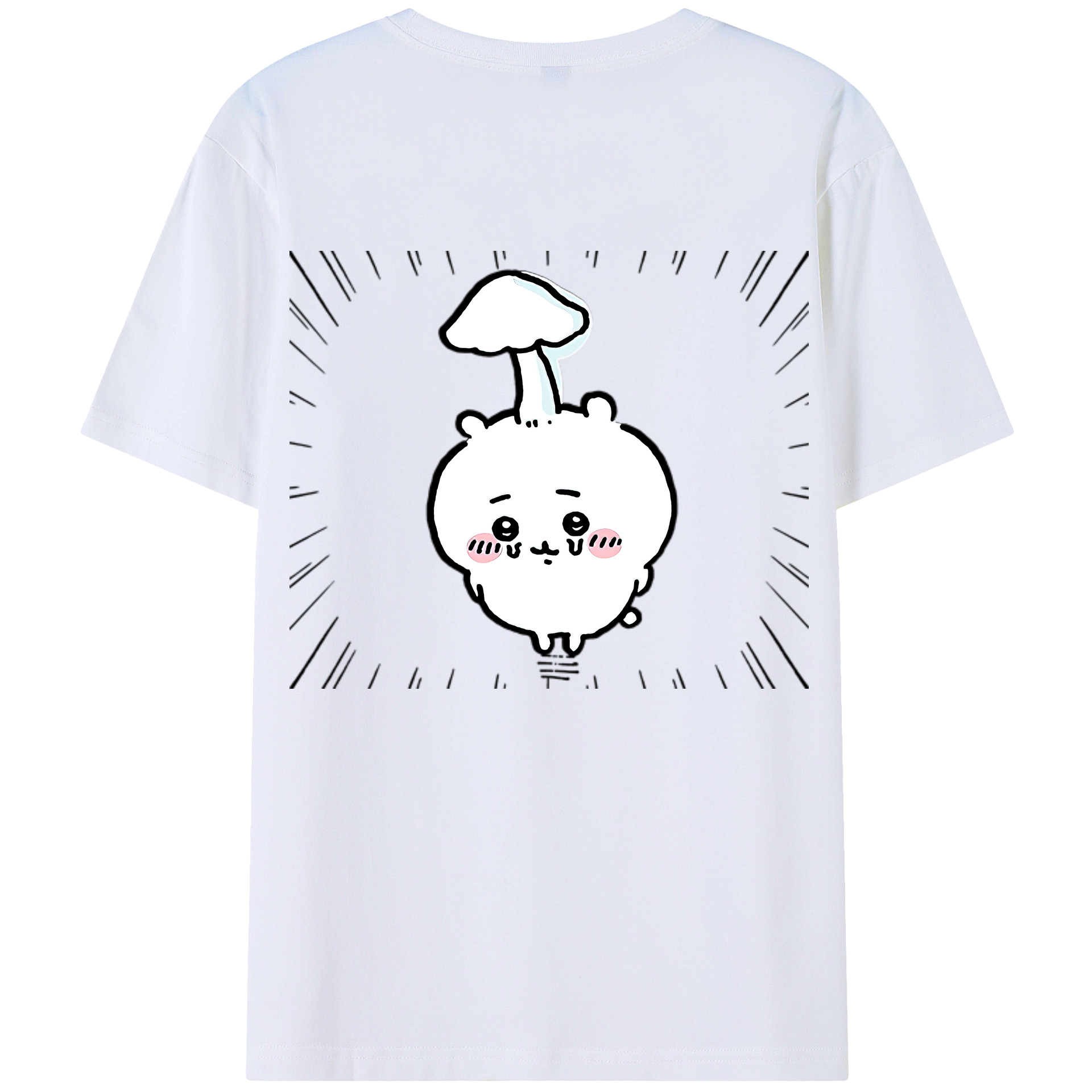 （画像用） ちいかわ ちいかわ Chii-kawa chiikawa 綿100％ メンズ半袖Tシャツ（バックプリント） 通気性