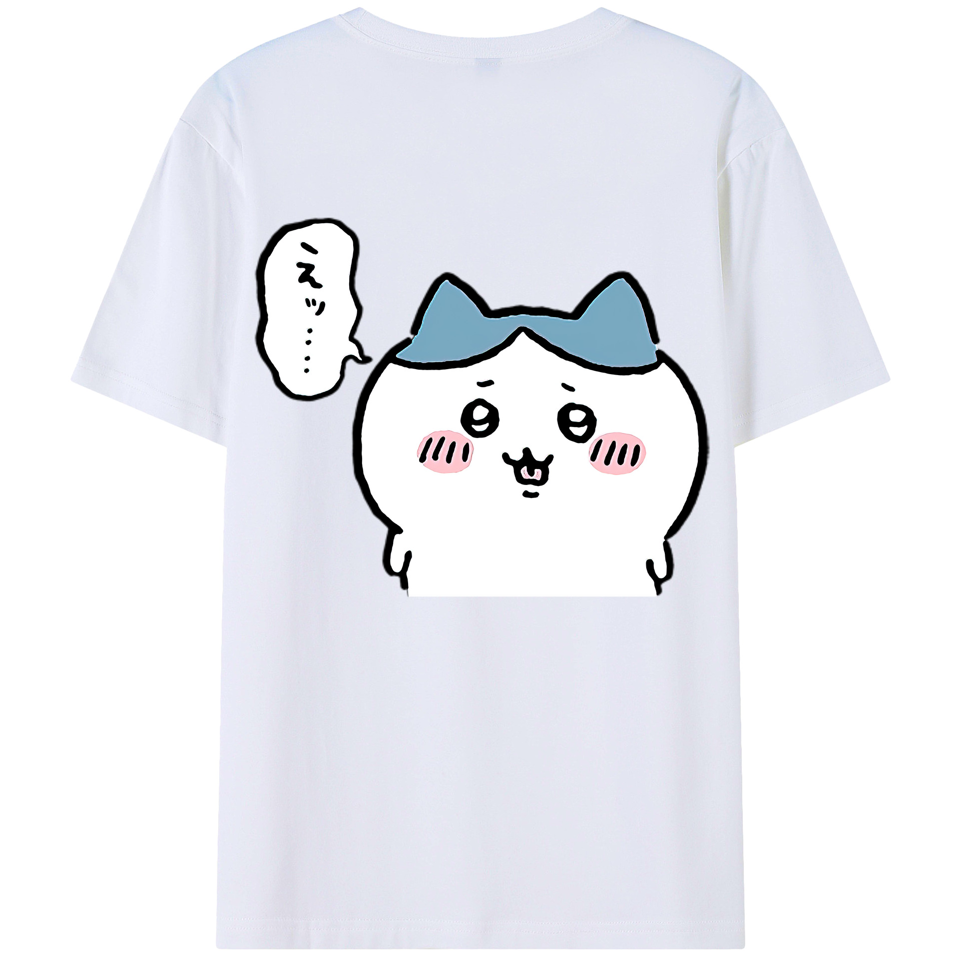 （画像用） ちいかわ ハチワレ Chii-kawa hachiware 綿100％ メンズ半袖Tシャツ（バックプリント） 通気性