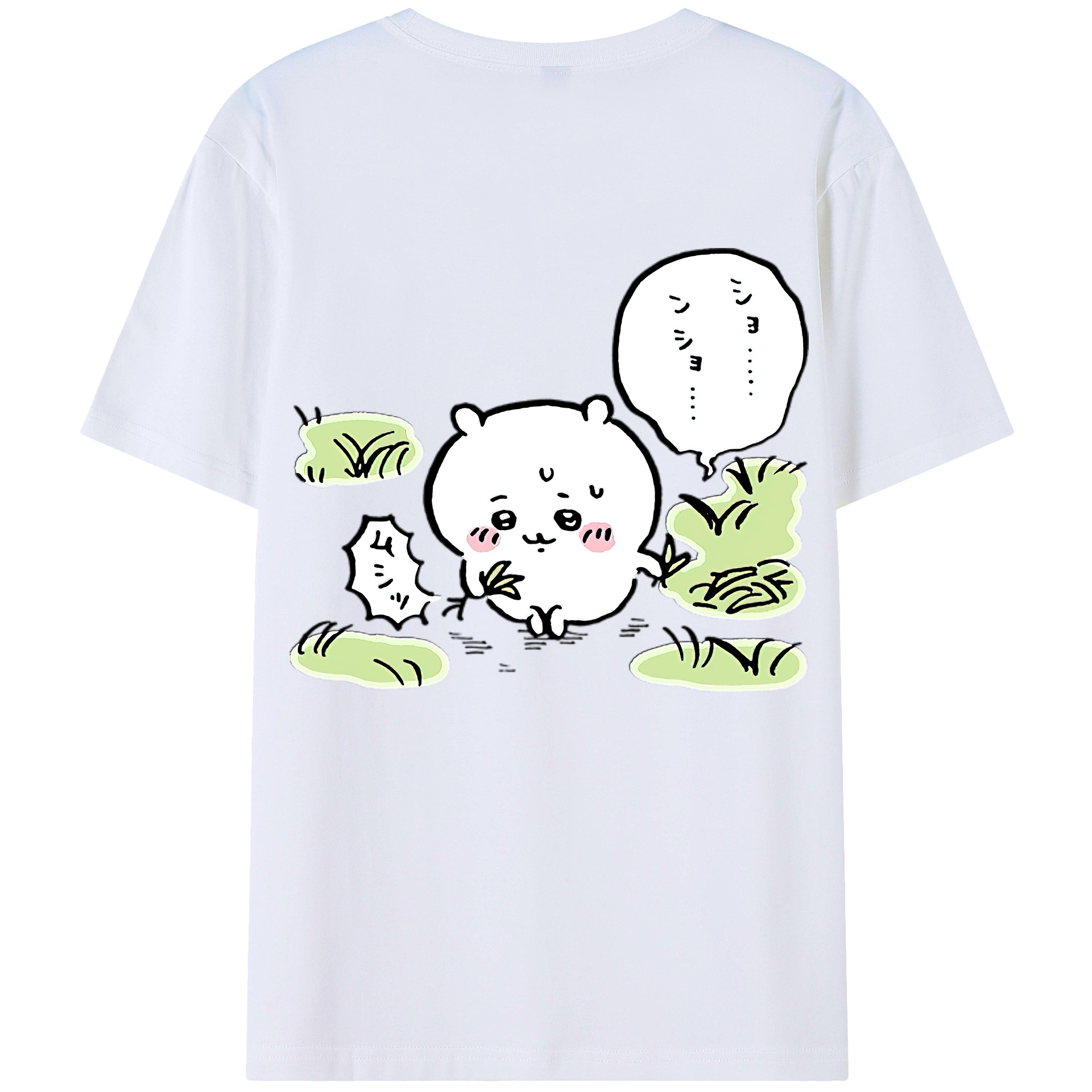 （画像用） ちいかわ ちいかわ Chii-kawa chiikawa 綿100％ メンズ半袖Tシャツ（バックプリント） 通気性