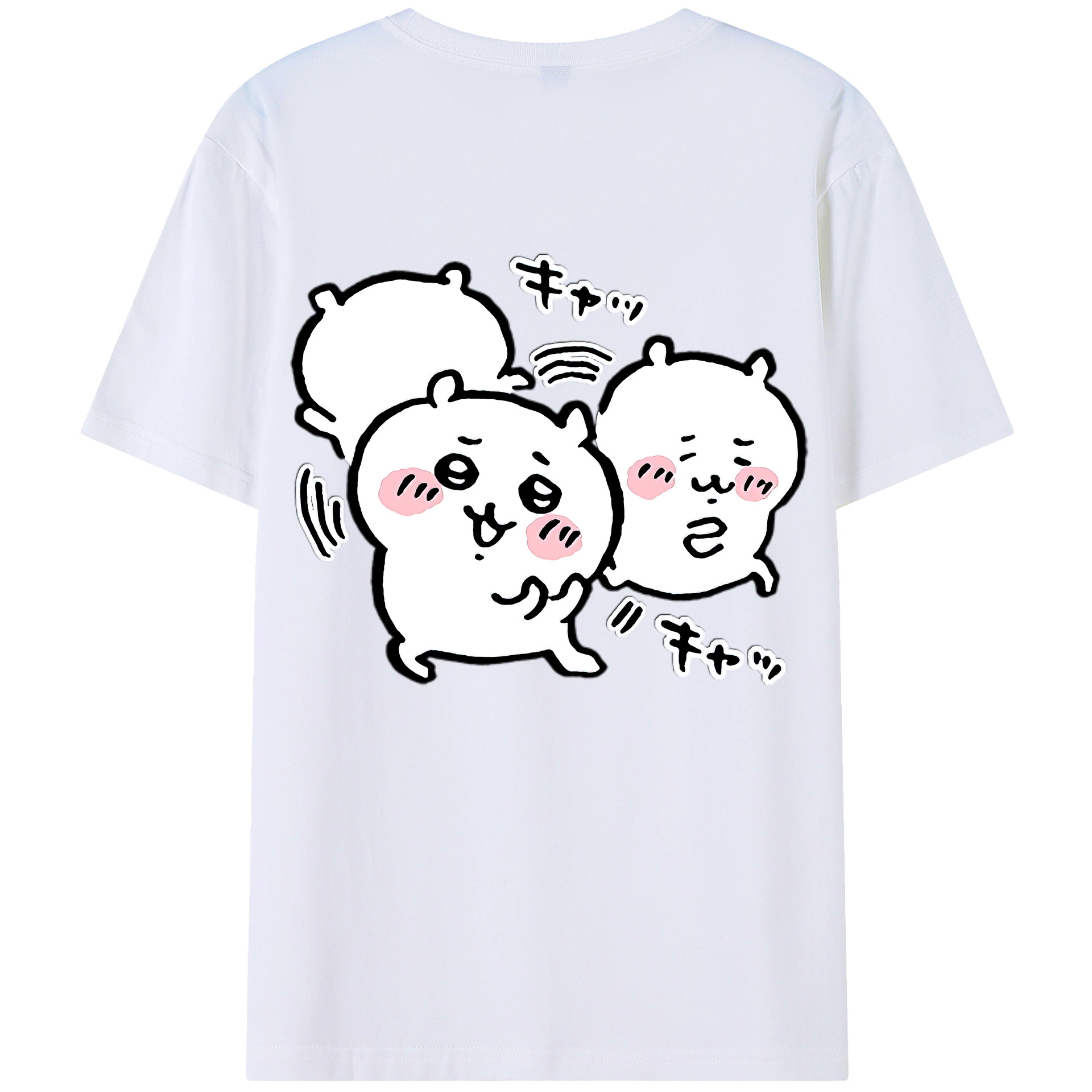 （画像用） ちいかわ ちいかわ Chii-kawa chiikawa 綿100％ メンズ半袖Tシャツ（バックプリント） 通気性