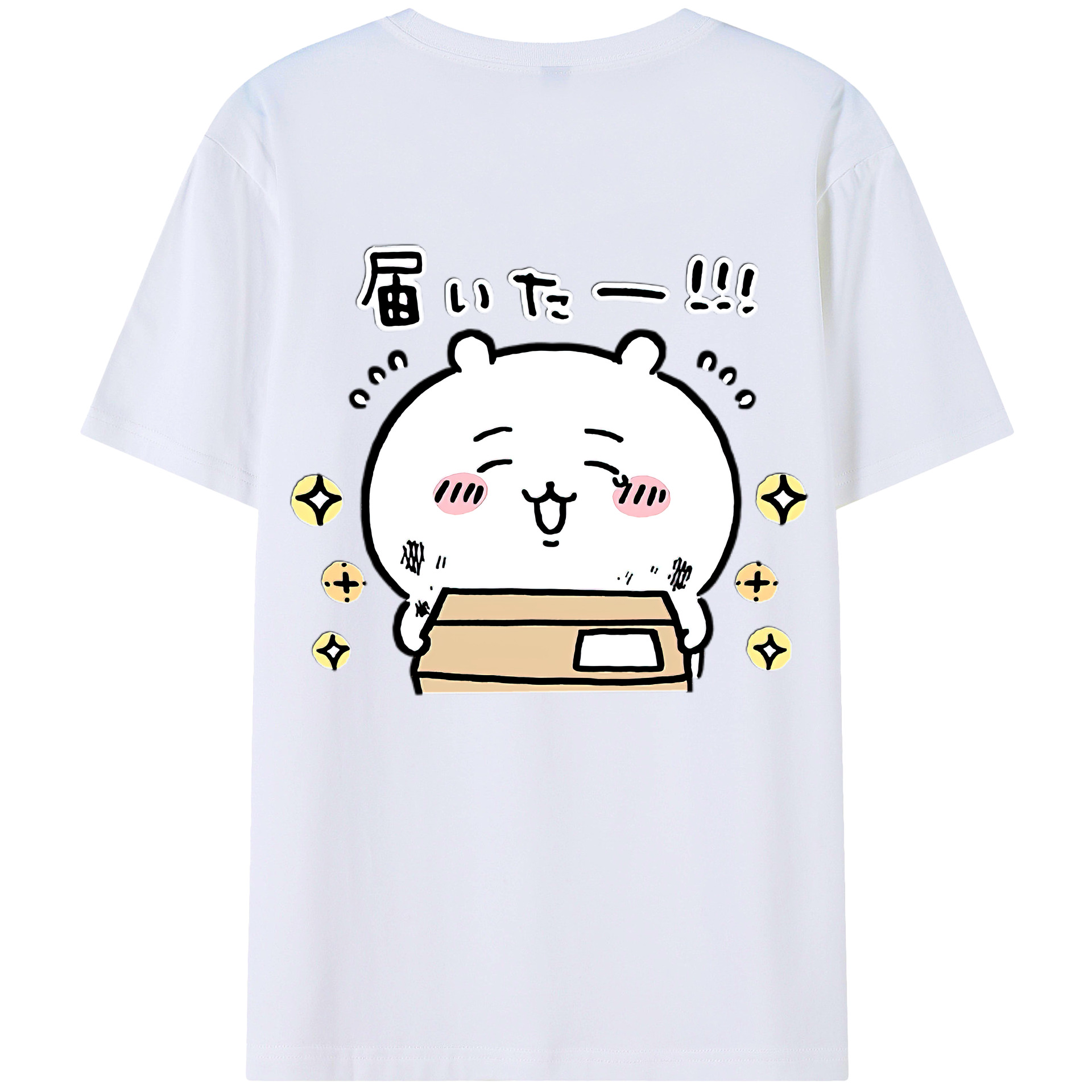 （画像用） ちいかわ ちいかわ Chii-kawa chiikawa 綿100％ メンズ半袖Tシャツ（バックプリント） 通気性