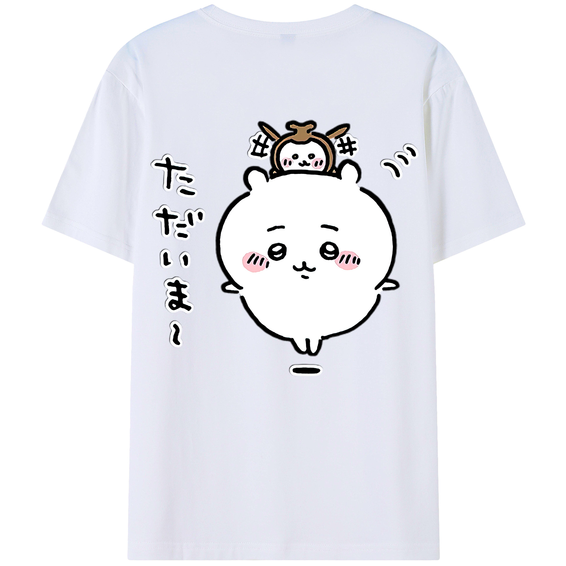 （画像用） ちいかわ ちいかわ Chii-kawa chiikawa 綿100％ メンズ半袖Tシャツ（バックプリント） 通気性