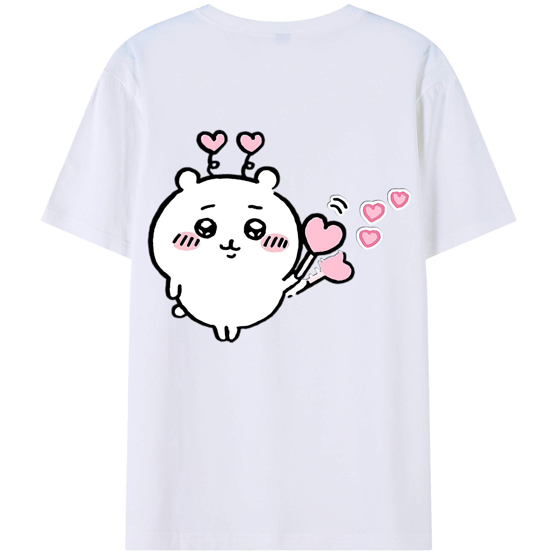 （画像用） ちいかわ ちいかわ Chii-kawa chiikawa 綿100％ メンズ半袖Tシャツ（バックプリント） 通気性