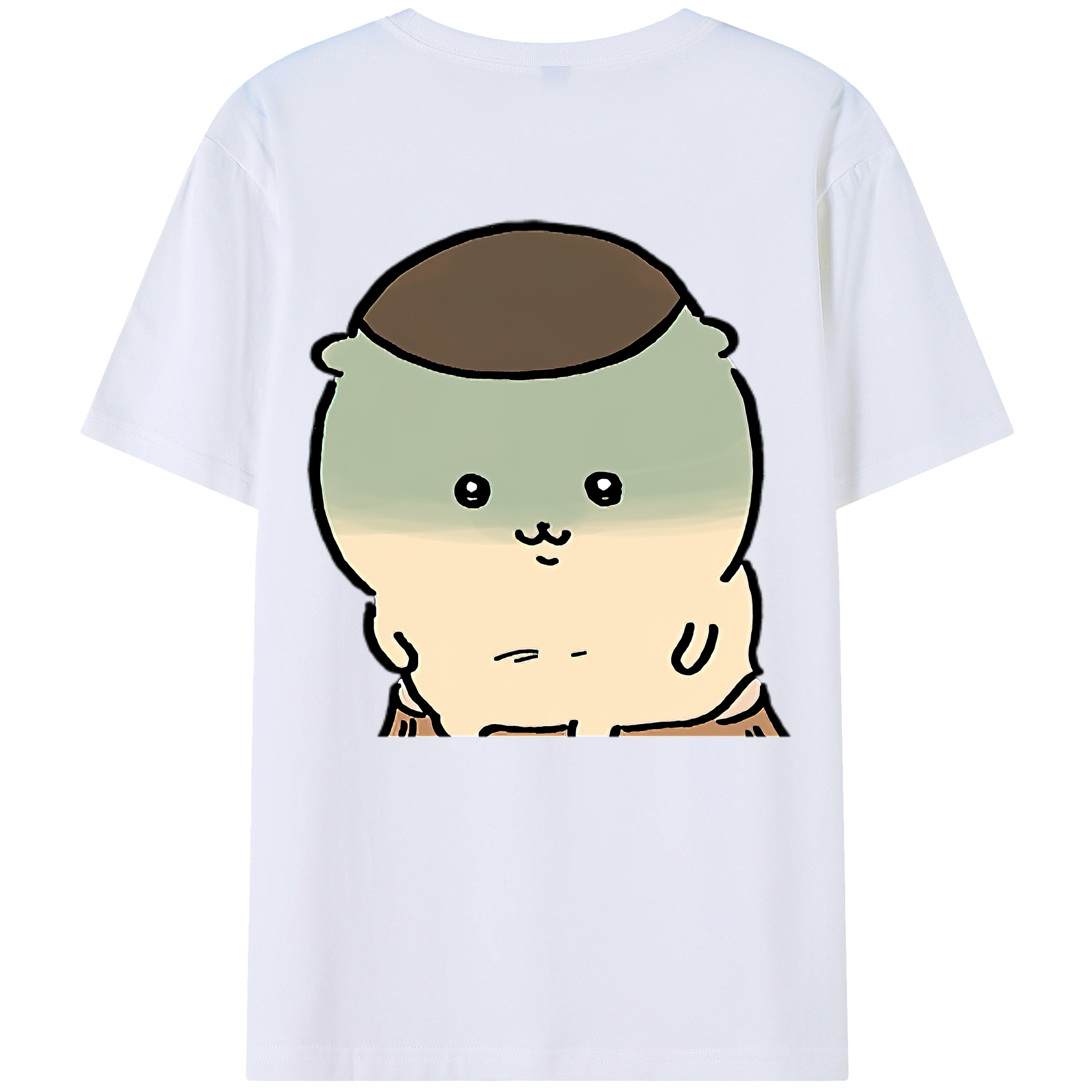 （画像用） ちいかわ くりまんじゅう Chii-kawa kuri manjū 綿100％ メンズ半袖Tシャツ（バックプリント） 通気性