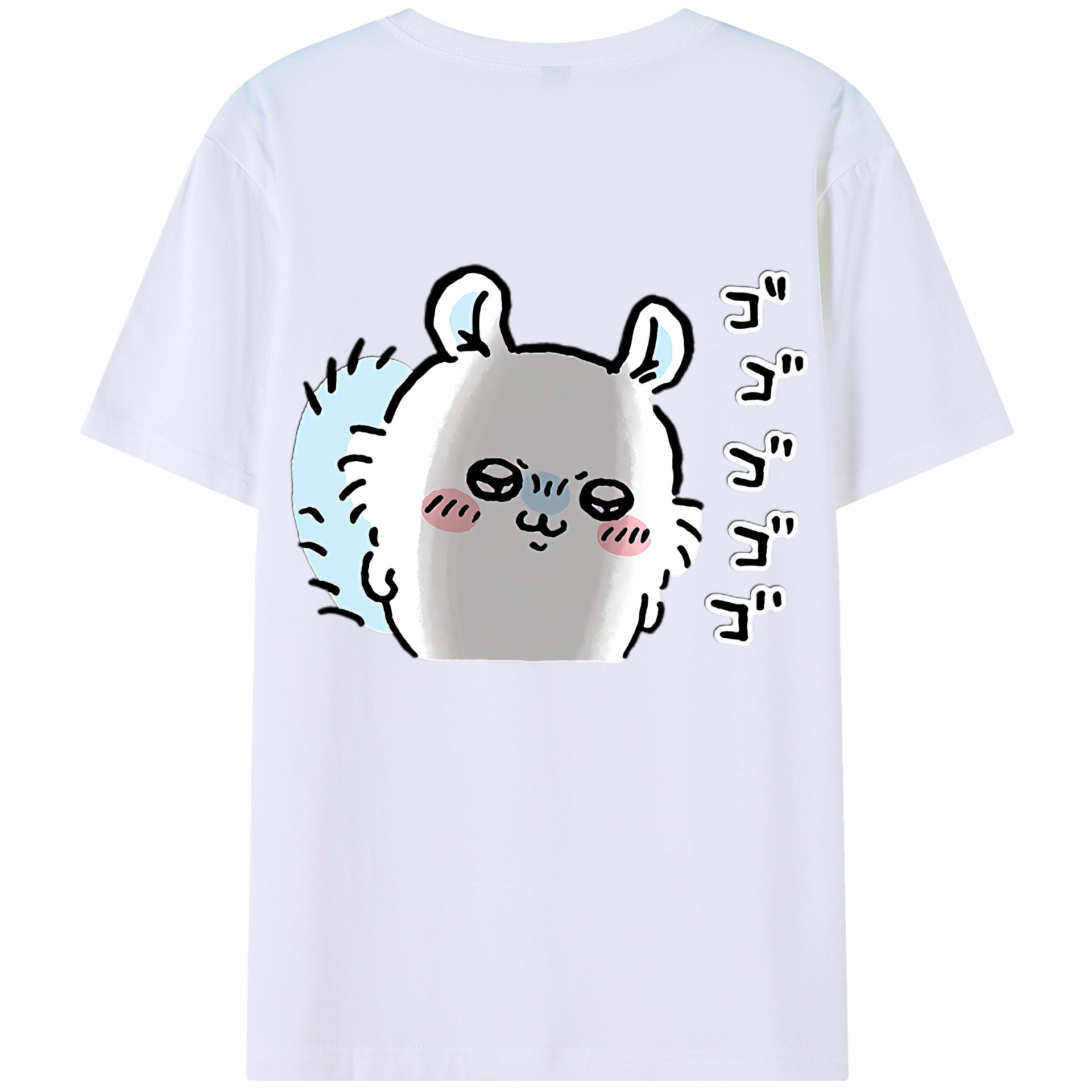 （画像用） ちいかわ モモンガ Chii-kawa Momonga 綿100％ メンズ半袖Tシャツ（バックプリント） 通気性