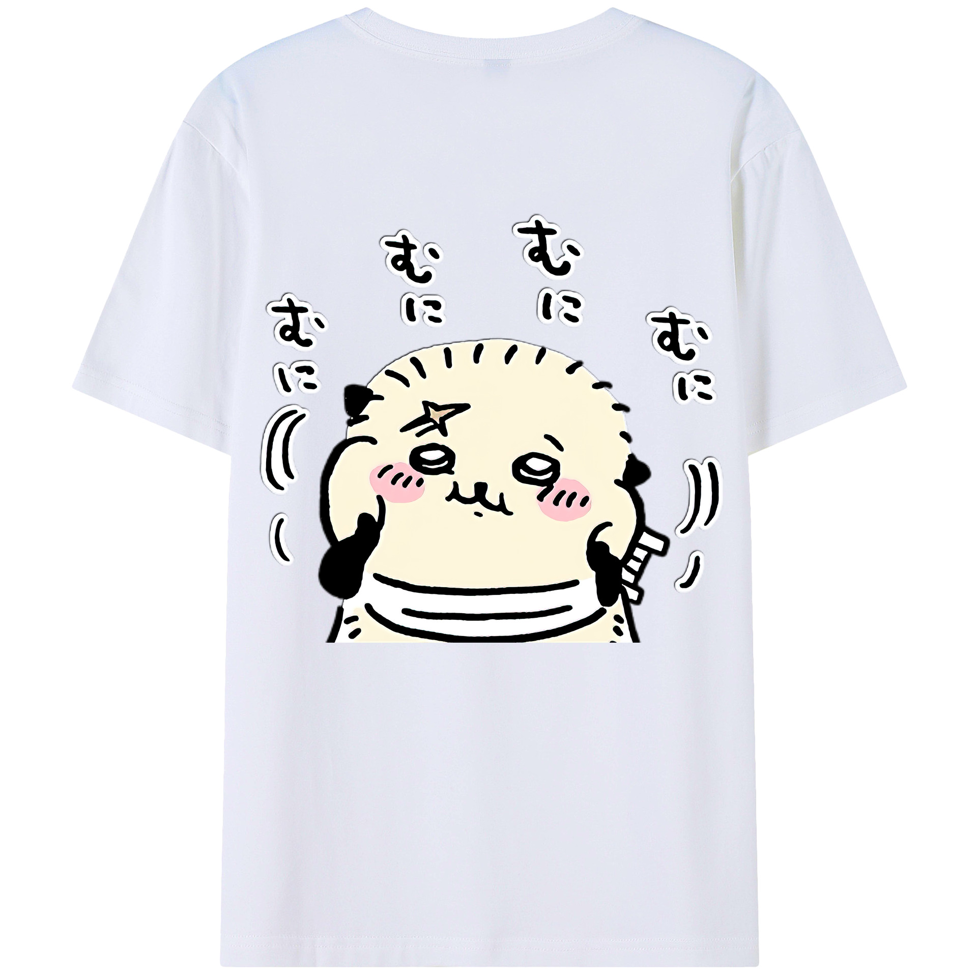 （画像用） ちいかわ ラッコ Chii-kawa Sea otter 綿100％ メンズ半袖Tシャツ（バックプリント） 通気性