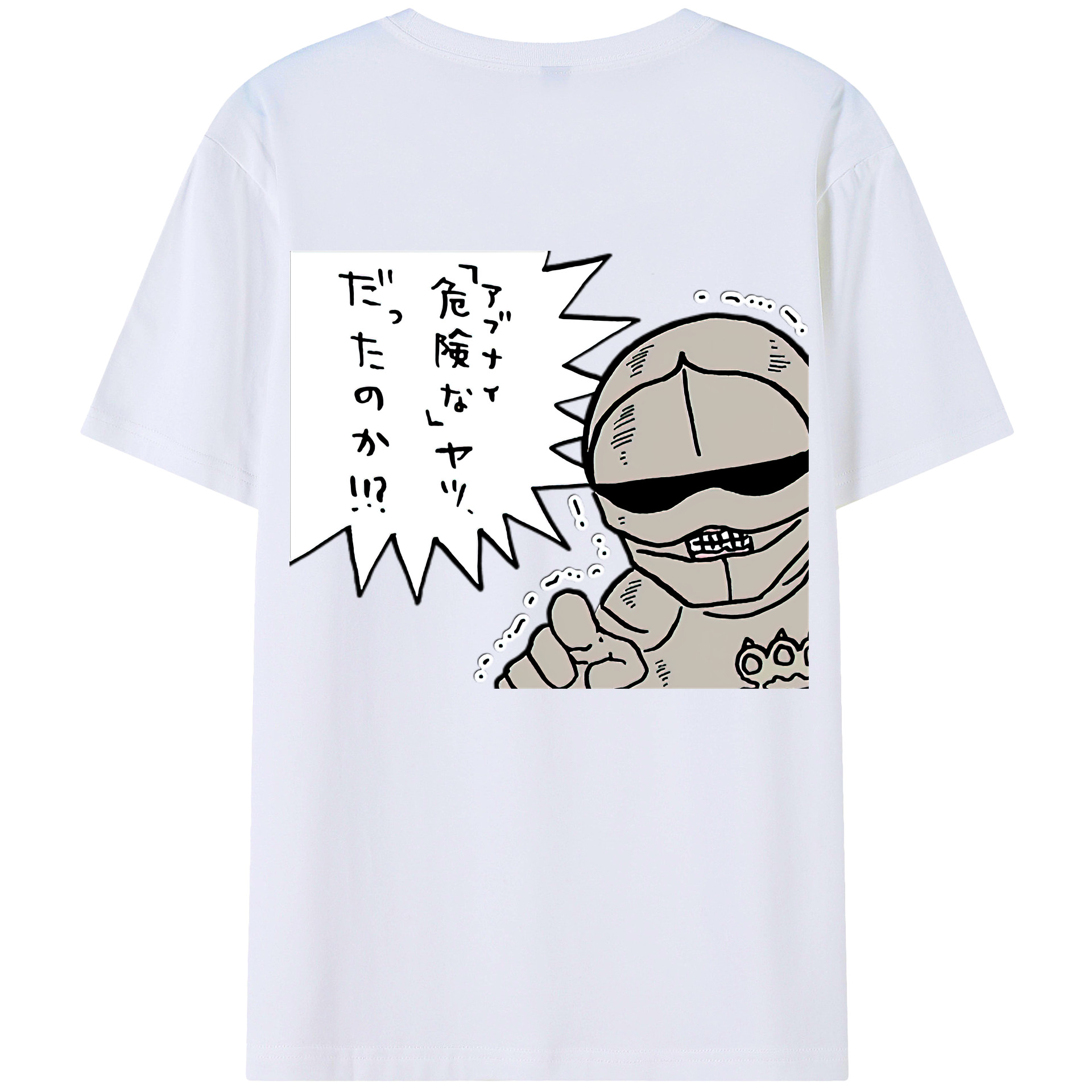 （画像用） ちいかわ 労働の鎧さん Chii-kawa Mr. Armor of Labor 綿100％ メンズ半袖Tシャツ（バックプリント） 通気性