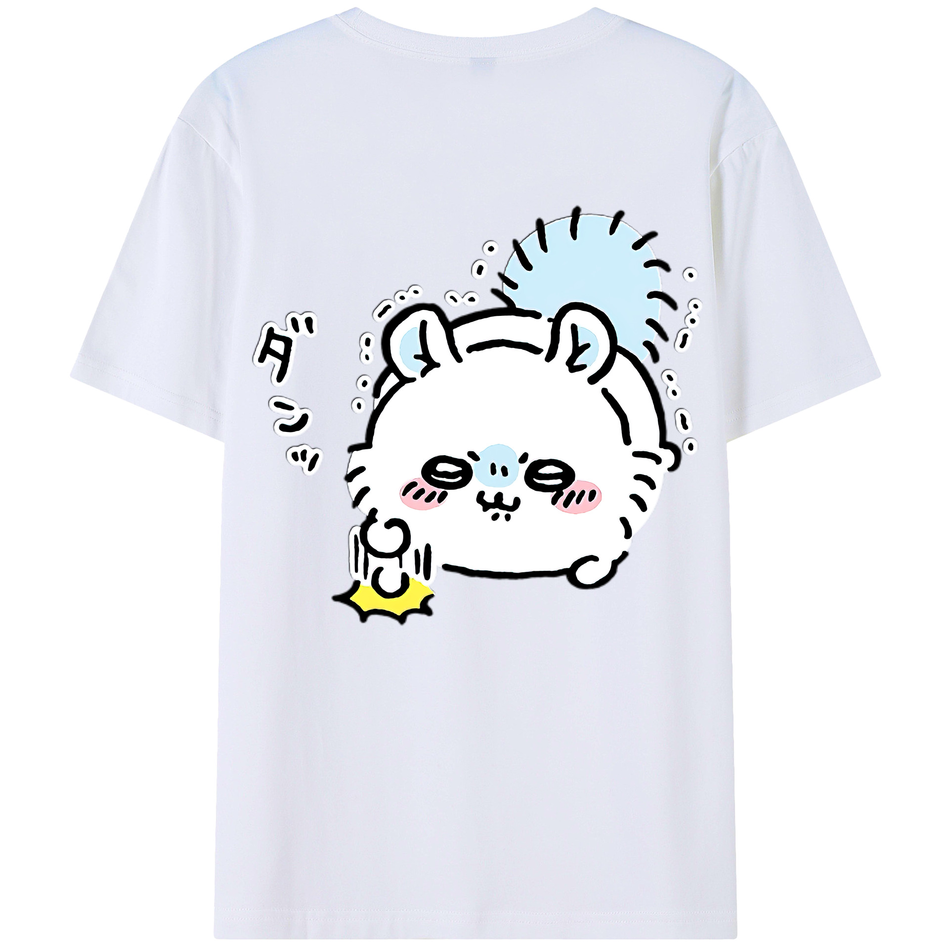 （画像用） ちいかわ モモンガ Chii-kawa Momonga 綿100％ メンズ半袖Tシャツ（バックプリント） 通気性