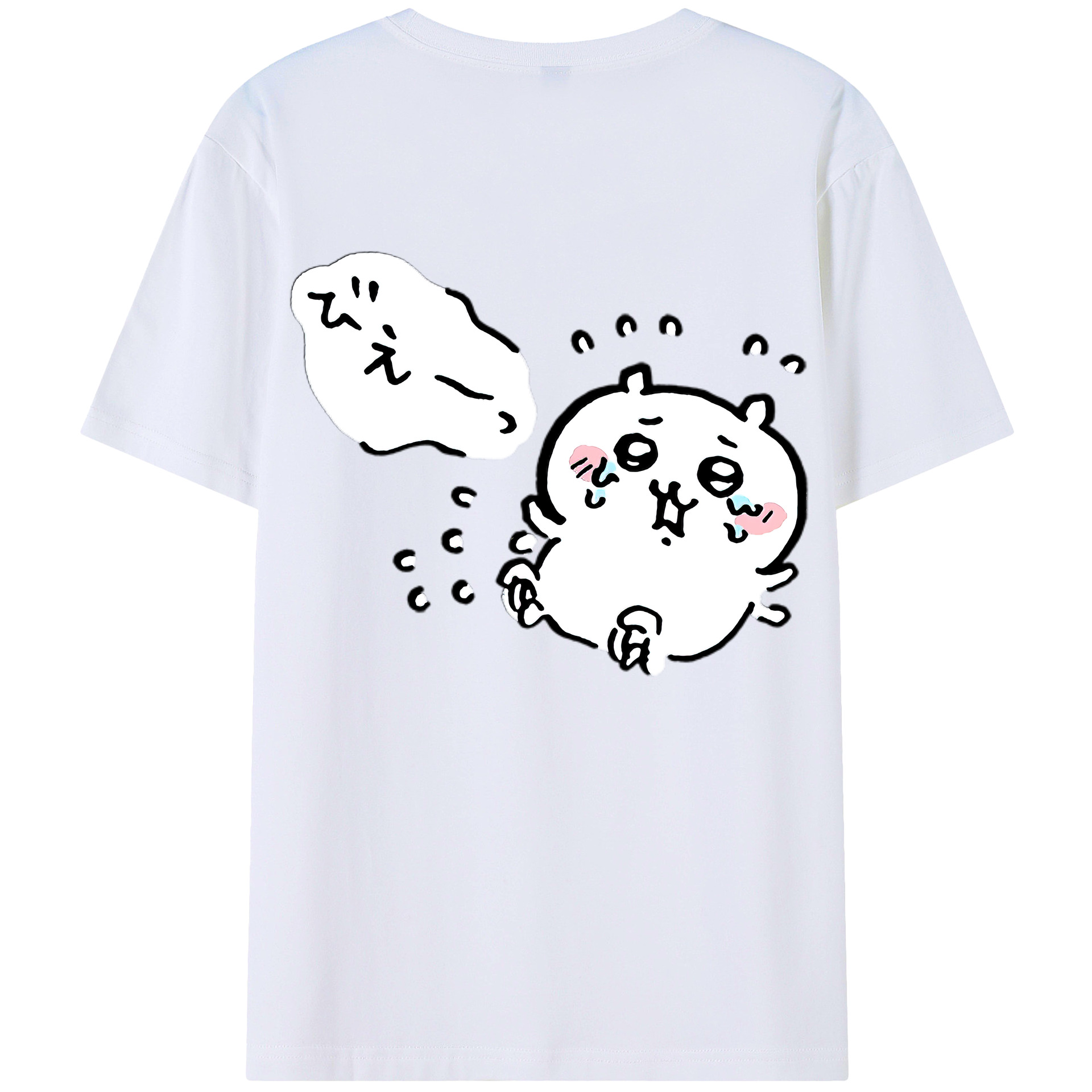（画像用） ちいかわ ちいかわ Chii-kawa chiikawa 綿100％ メンズ半袖Tシャツ（バックプリント） 通気性