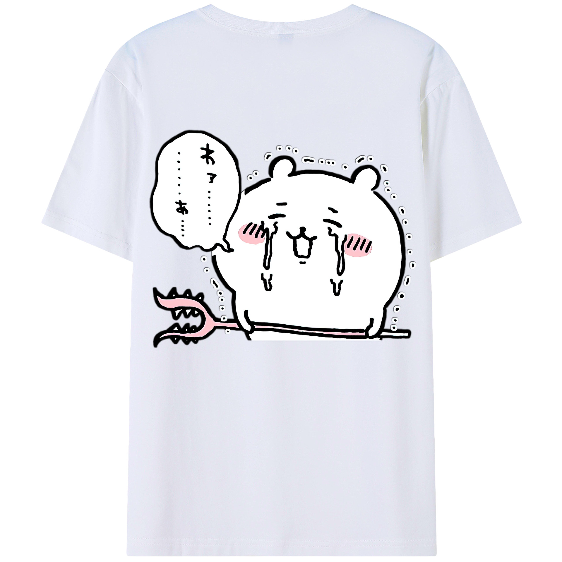 （画像用） ちいかわ ちいかわ Chii-kawa chiikawa 綿100％ メンズ半袖Tシャツ（バックプリント） 通気性