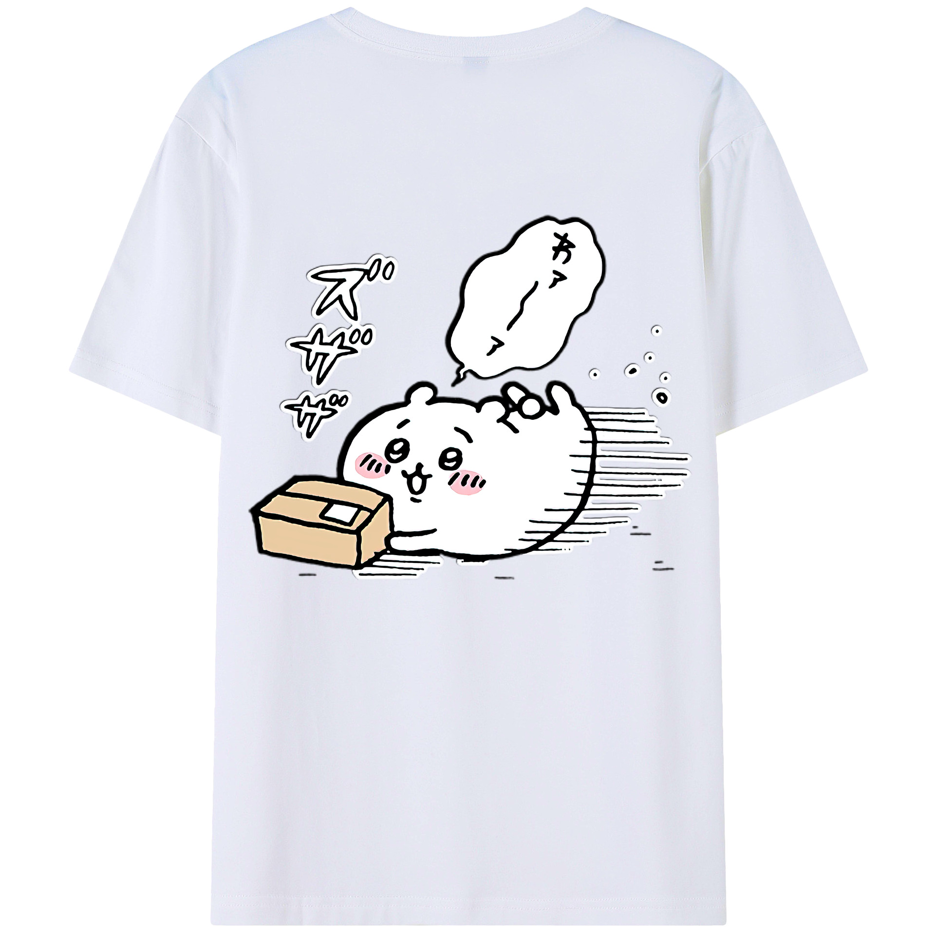 （画像用） ちいかわ ちいかわ Chii-kawa chiikawa 綿100％ メンズ半袖Tシャツ（バックプリント） 通気性