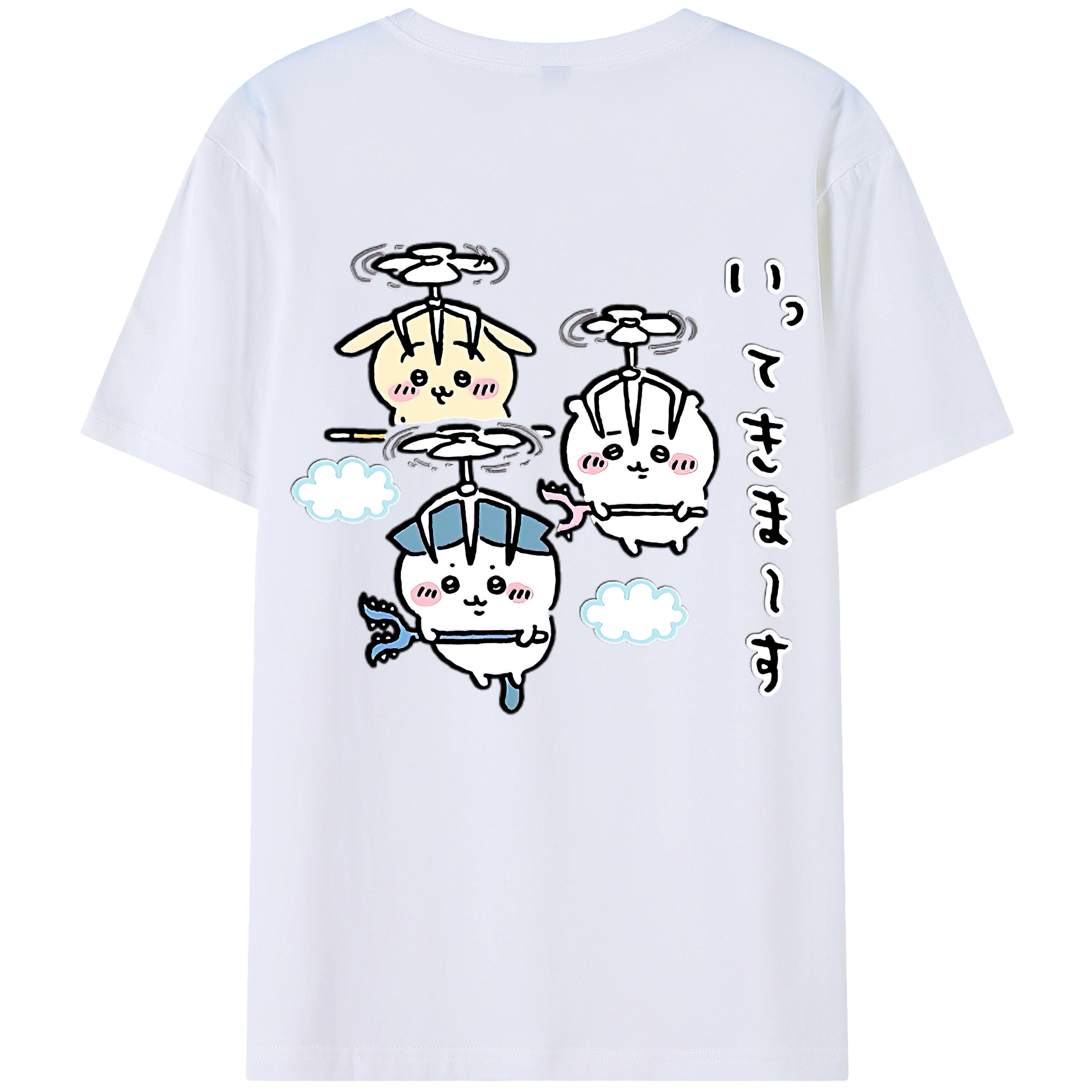 （画像用） ちいかわ ちいかわ Chii-kawa chiikawa 綿100％ メンズ半袖Tシャツ（バックプリント） 通気性