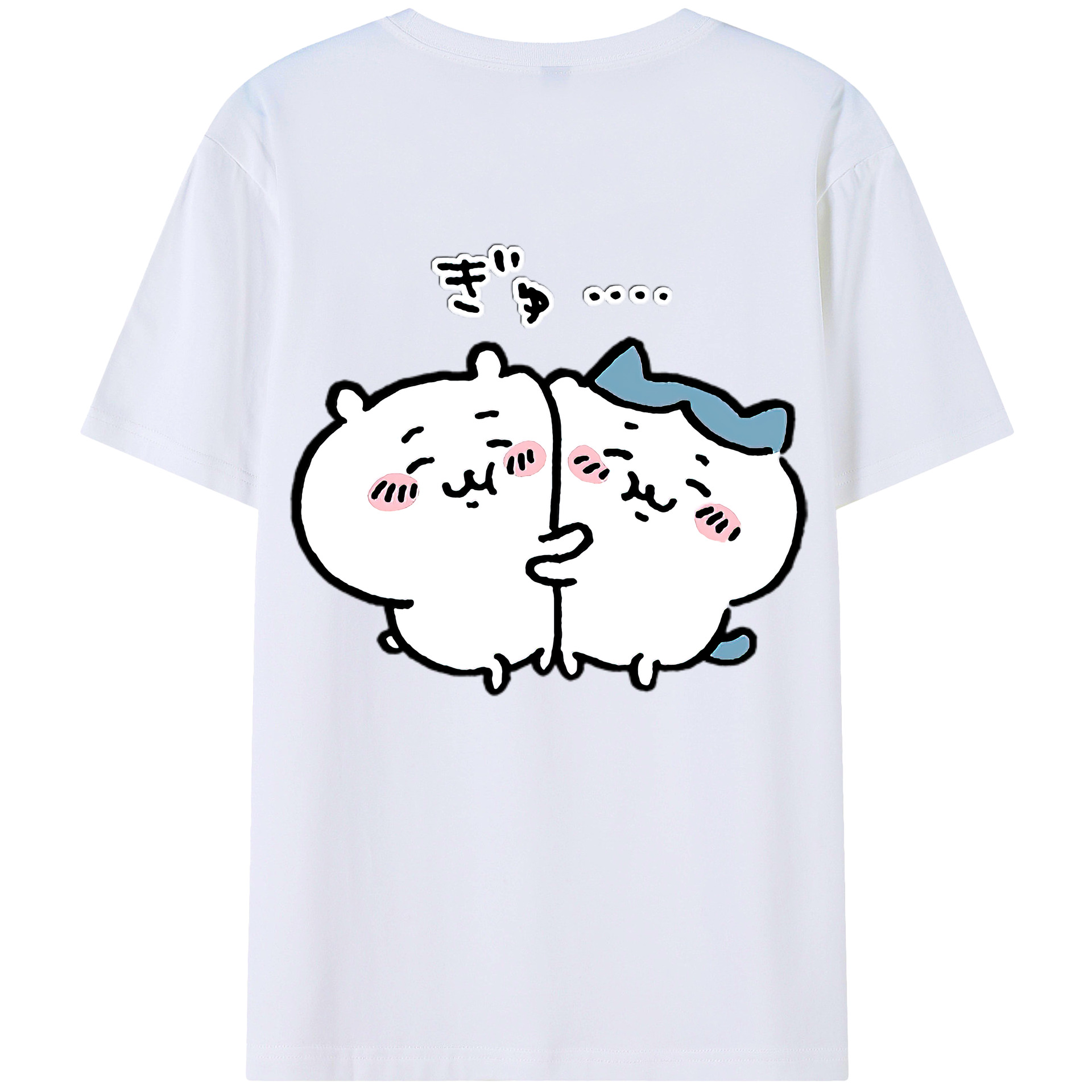（画像用） ちいかわ ハチワレ Chii-kawa hachiware 綿100％ メンズ半袖Tシャツ（バックプリント） 通気性