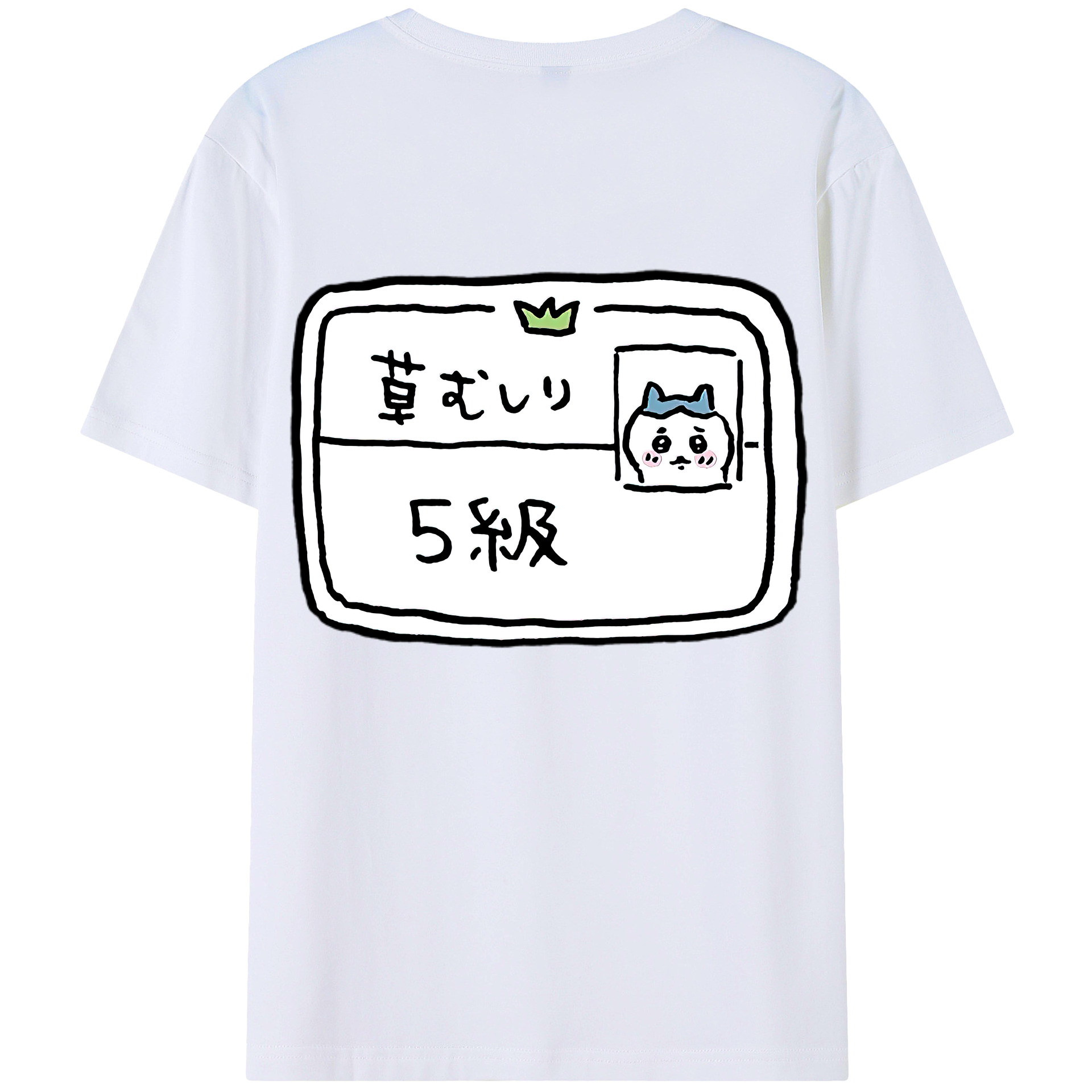 （画像用） ちいかわ ハチワレ Chii-kawa hachiware 綿100％ メンズ半袖Tシャツ（バックプリント） 通気性