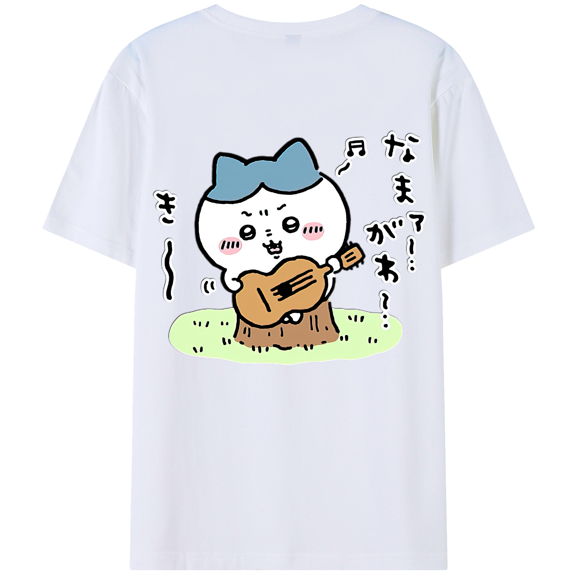 （画像用） ちいかわ ハチワレ Chii-kawa hachiware 綿100％ メンズ半袖Tシャツ（バックプリント） 通気性
