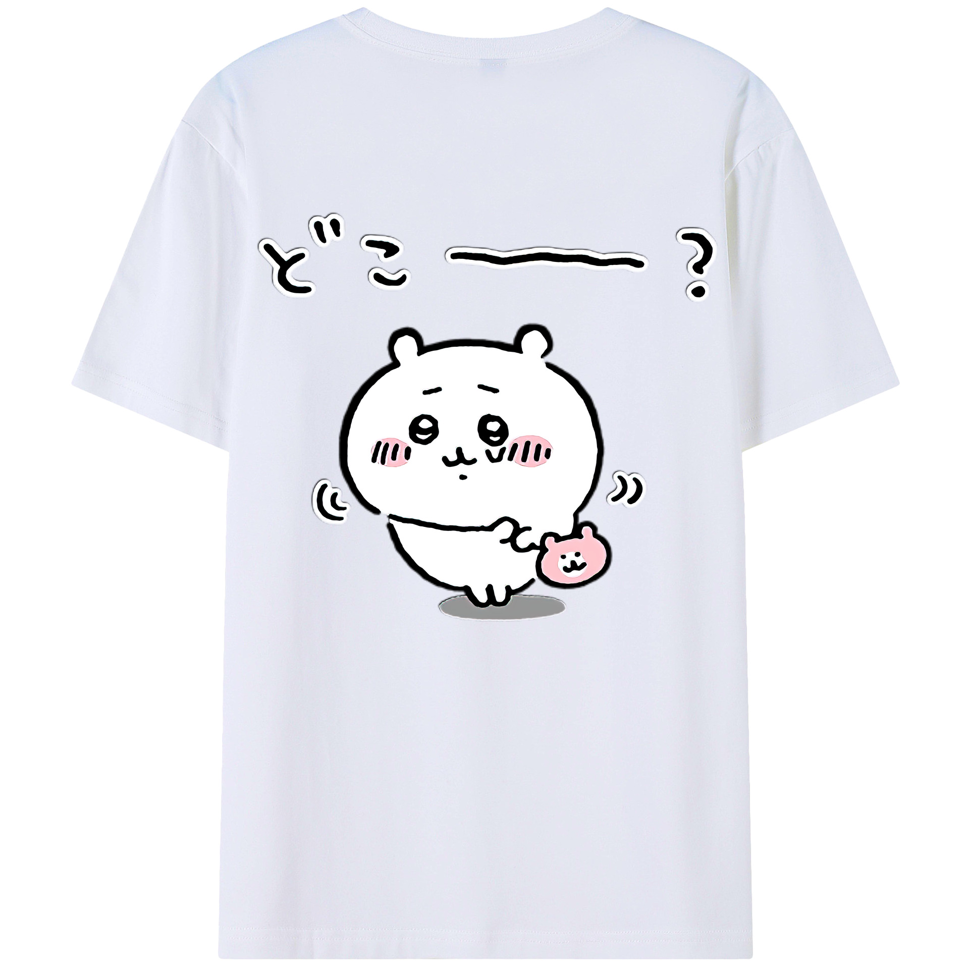 （画像用） ちいかわ ちいかわ Chii-kawa chiikawa 綿100％ メンズ半袖Tシャツ（バックプリント） 通気性