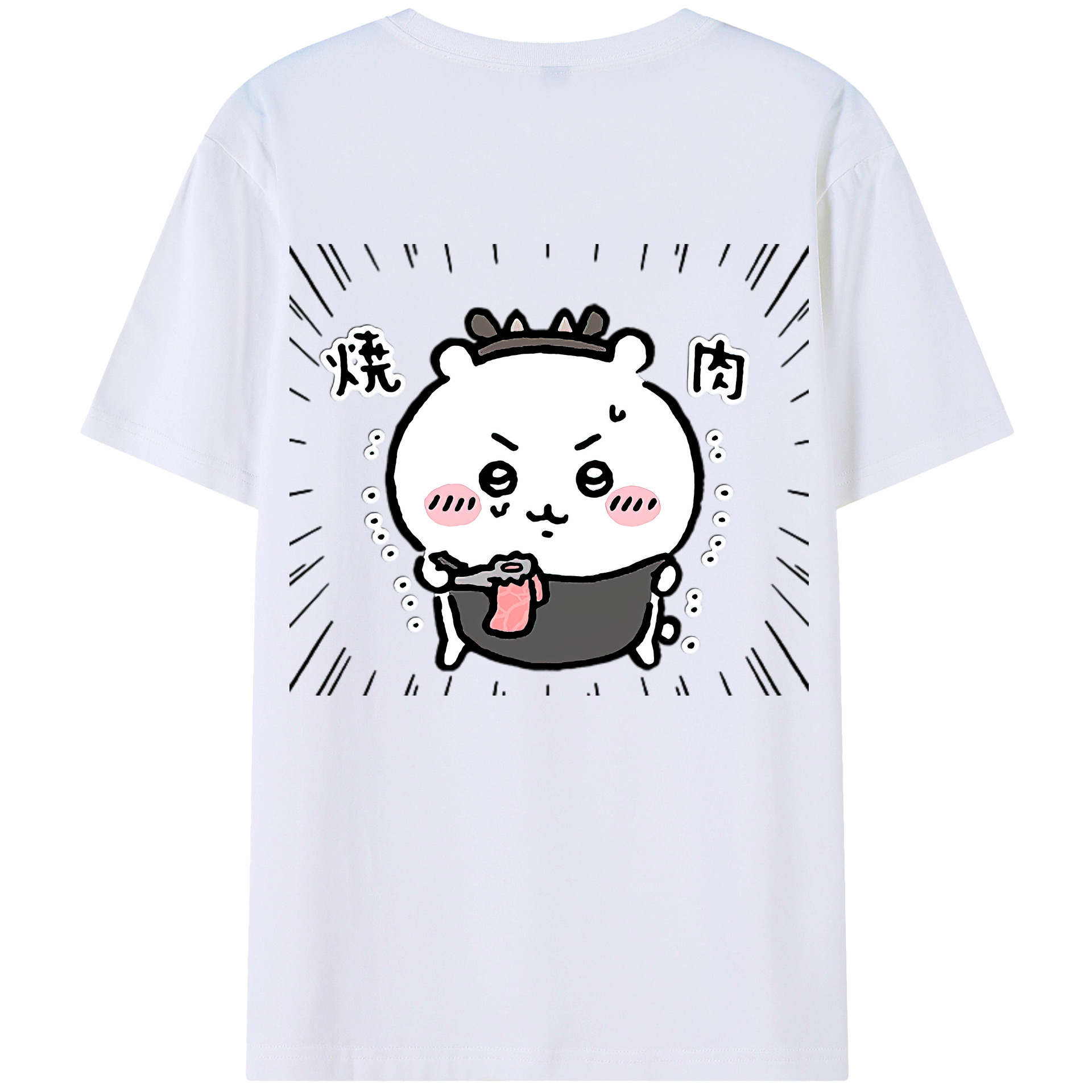 （画像用） ちいかわ ちいかわ Chii-kawa chiikawa 綿100％ メンズ半袖Tシャツ（バックプリント） 通気性