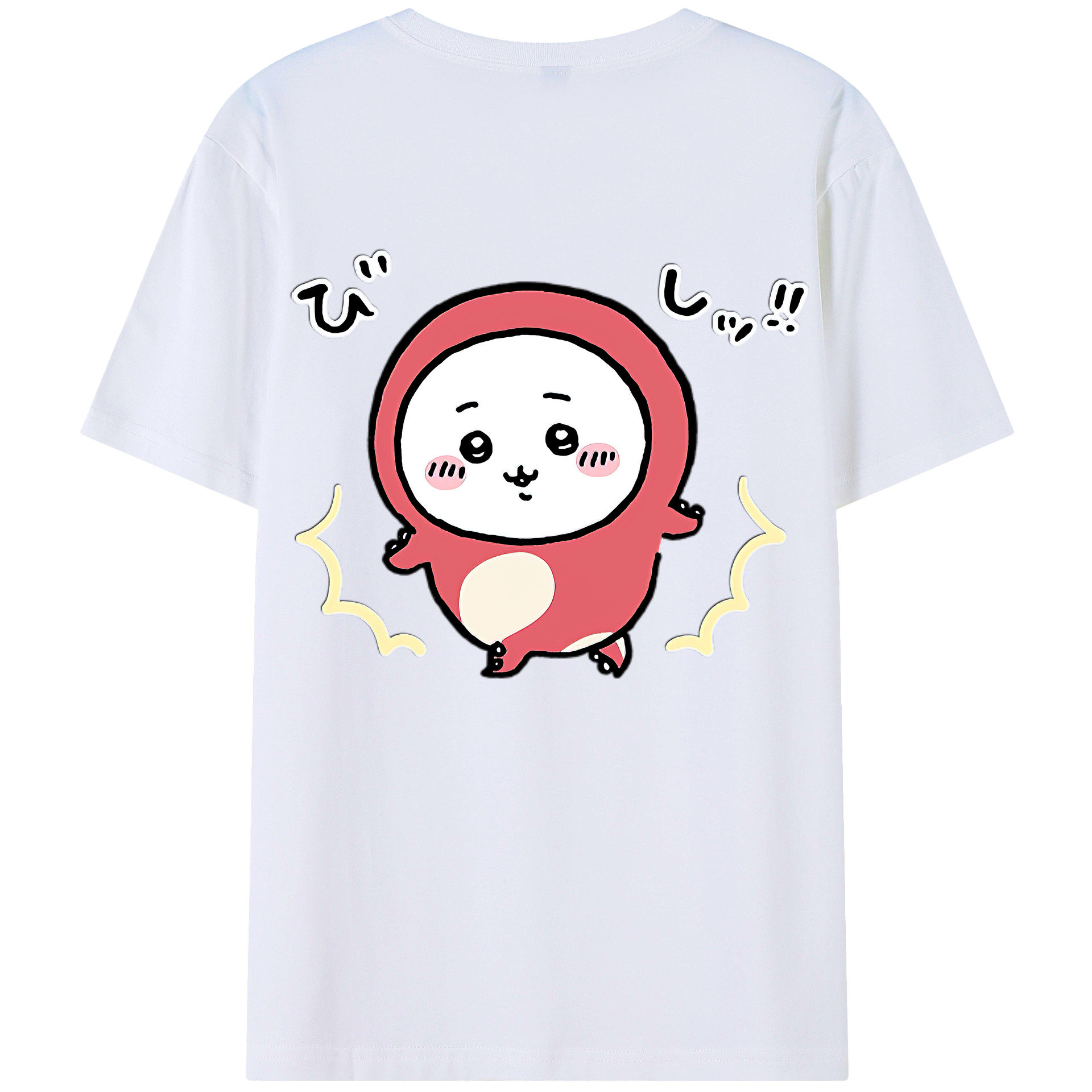 （画像用） ちいかわ ちいかわ Chii-kawa chiikawa 綿100％ メンズ半袖Tシャツ（バックプリント） 通気性