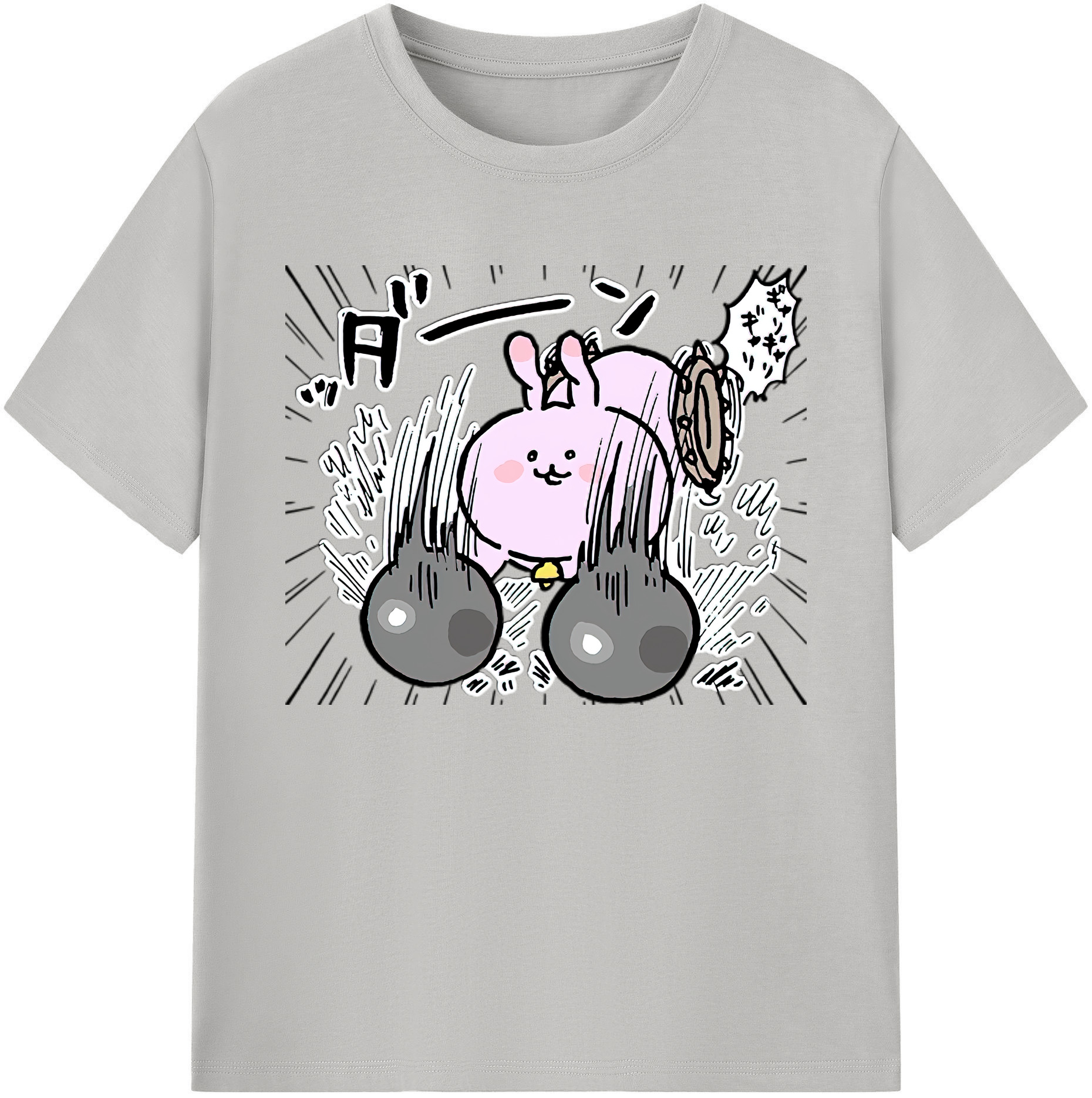 （画像用） ちいかわ うさぎ Chii-kawa usagi 綿100％ メンズ半袖Tシャツ｜肌触りやわらか＆通気性