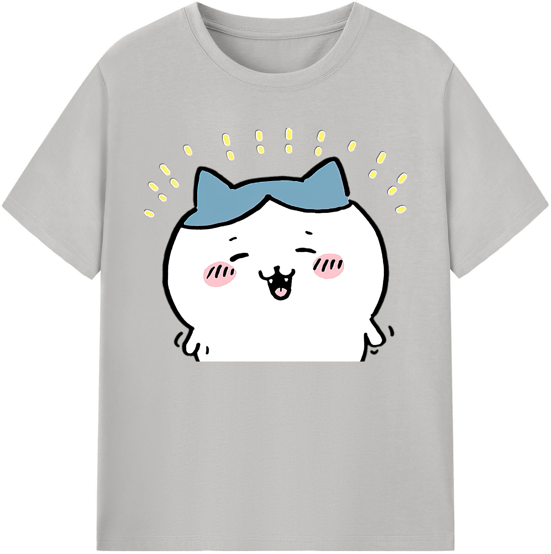 （画像用） ちいかわ ハチワレ Chii-kawa hachiware 綿100％ メンズ半袖Tシャツ｜肌触りやわらか＆通気性