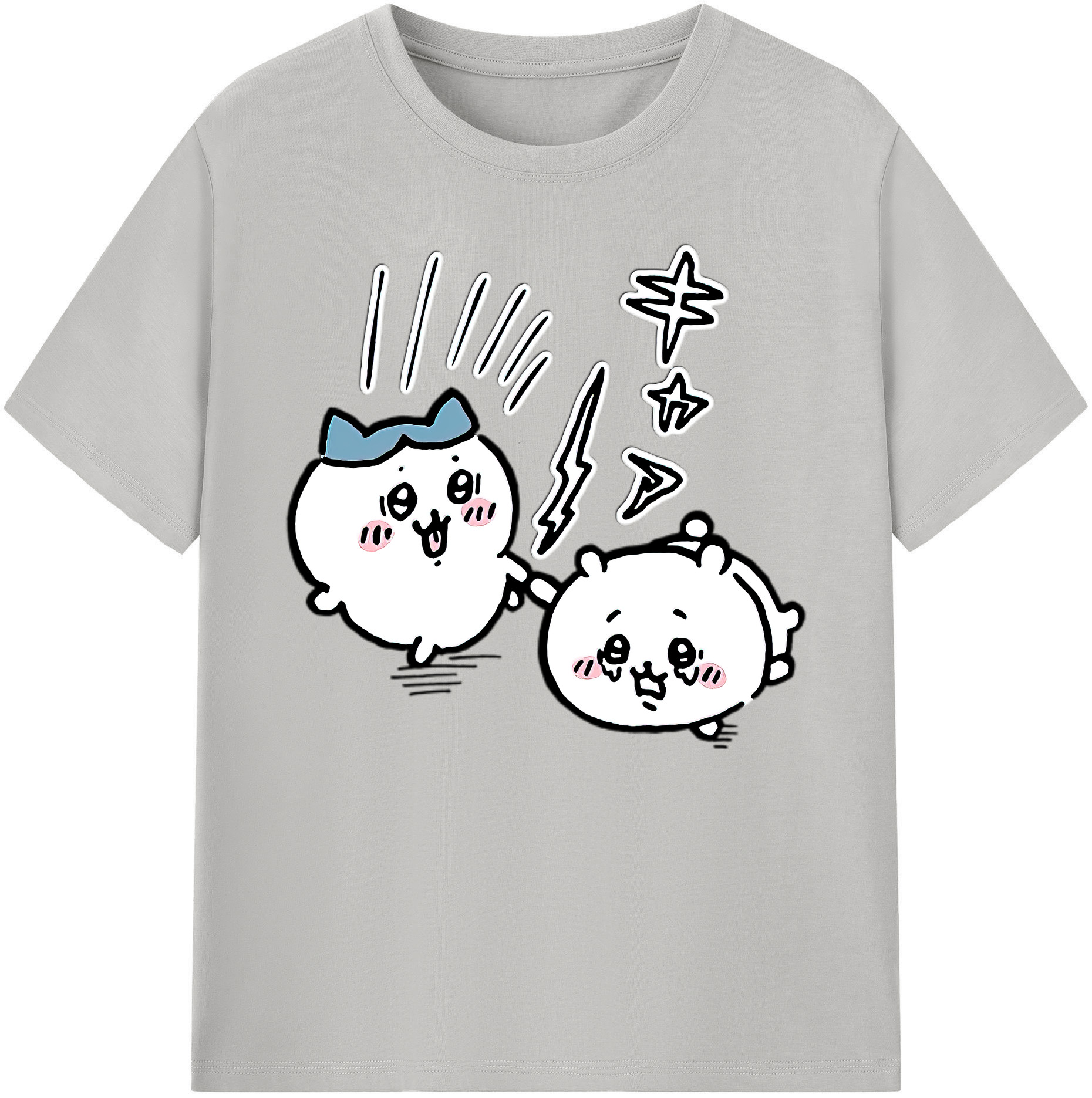（画像用） ちいかわ ハチワレ Chii-kawa hachiware 綿100％ メンズ半袖Tシャツ｜肌触りやわらか＆通気性