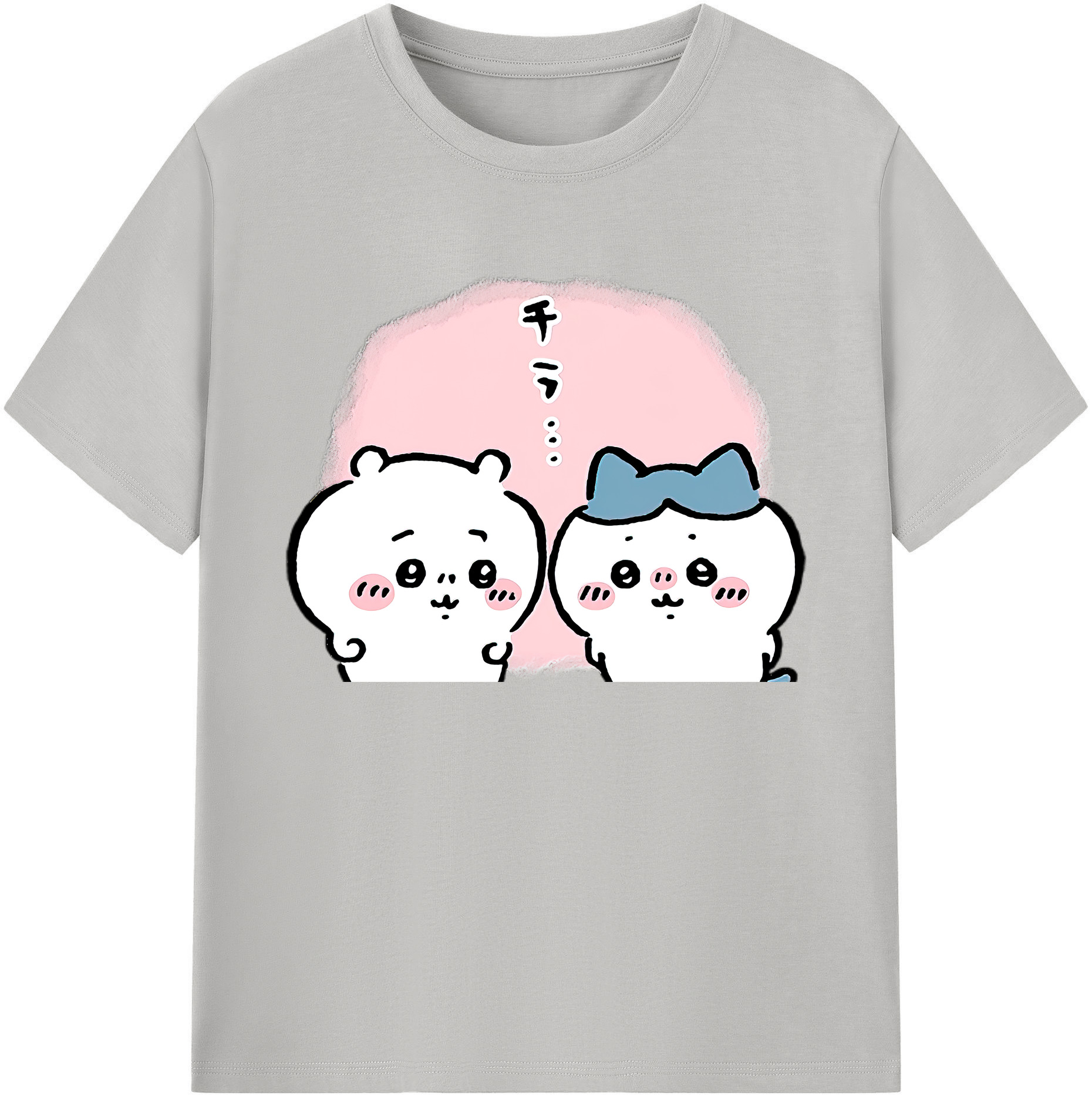 （画像用） ちいかわ ハチワレ Chii-kawa hachiware 綿100％ メンズ半袖Tシャツ｜肌触りやわらか＆通気性
