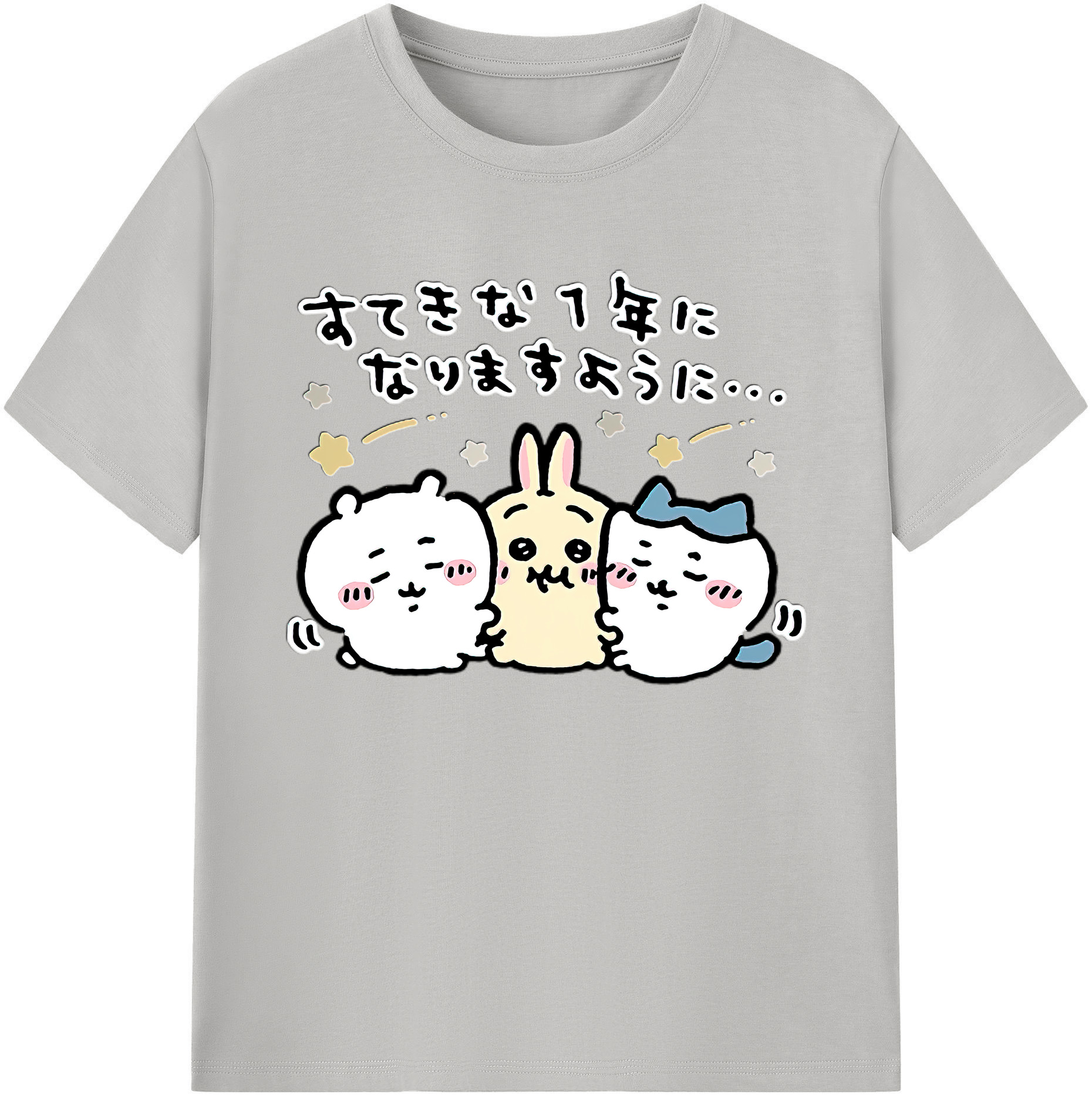 （画像用） ちいかわ ちいかわ Chii-kawa chiikawa 綿100％ メンズ半袖Tシャツ｜肌触りやわらか＆通気性