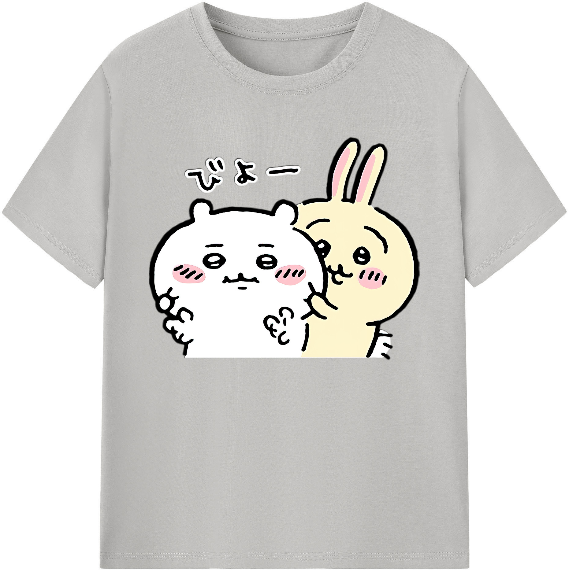 （画像用） ちいかわ うさぎ Chii-kawa usagi 綿100％ メンズ半袖Tシャツ｜肌触りやわらか＆通気性