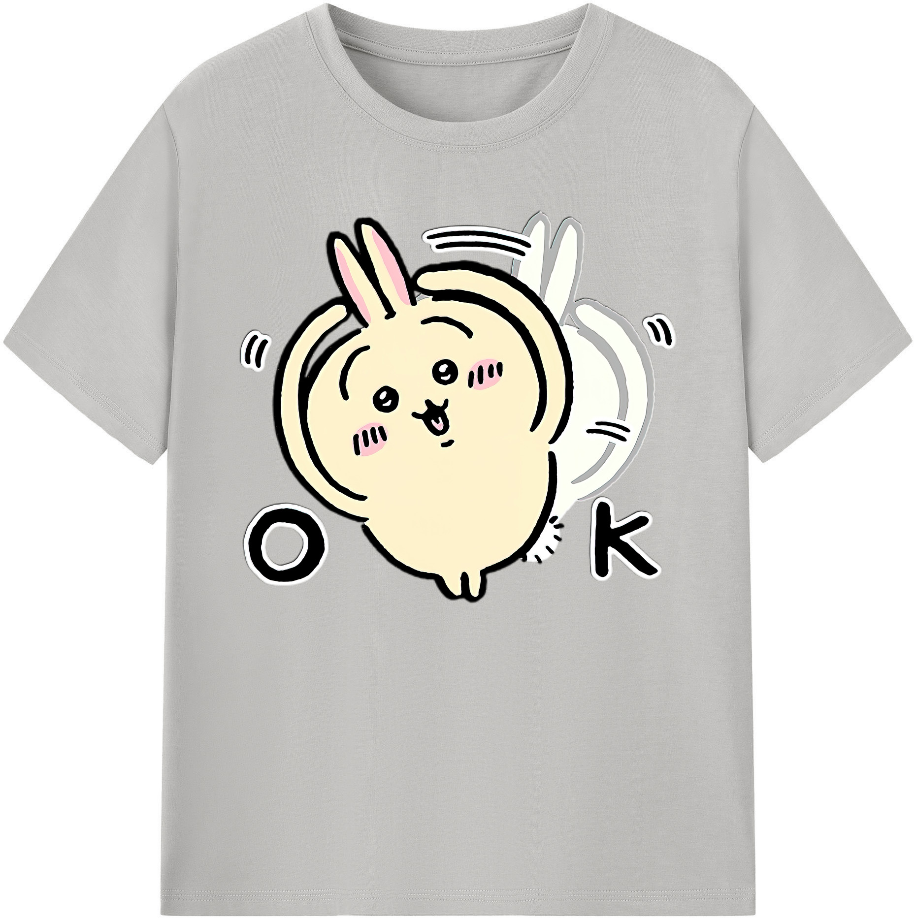 （画像用） ちいかわ うさぎ Chii-kawa usagi 綿100％ メンズ半袖Tシャツ｜肌触りやわらか＆通気性