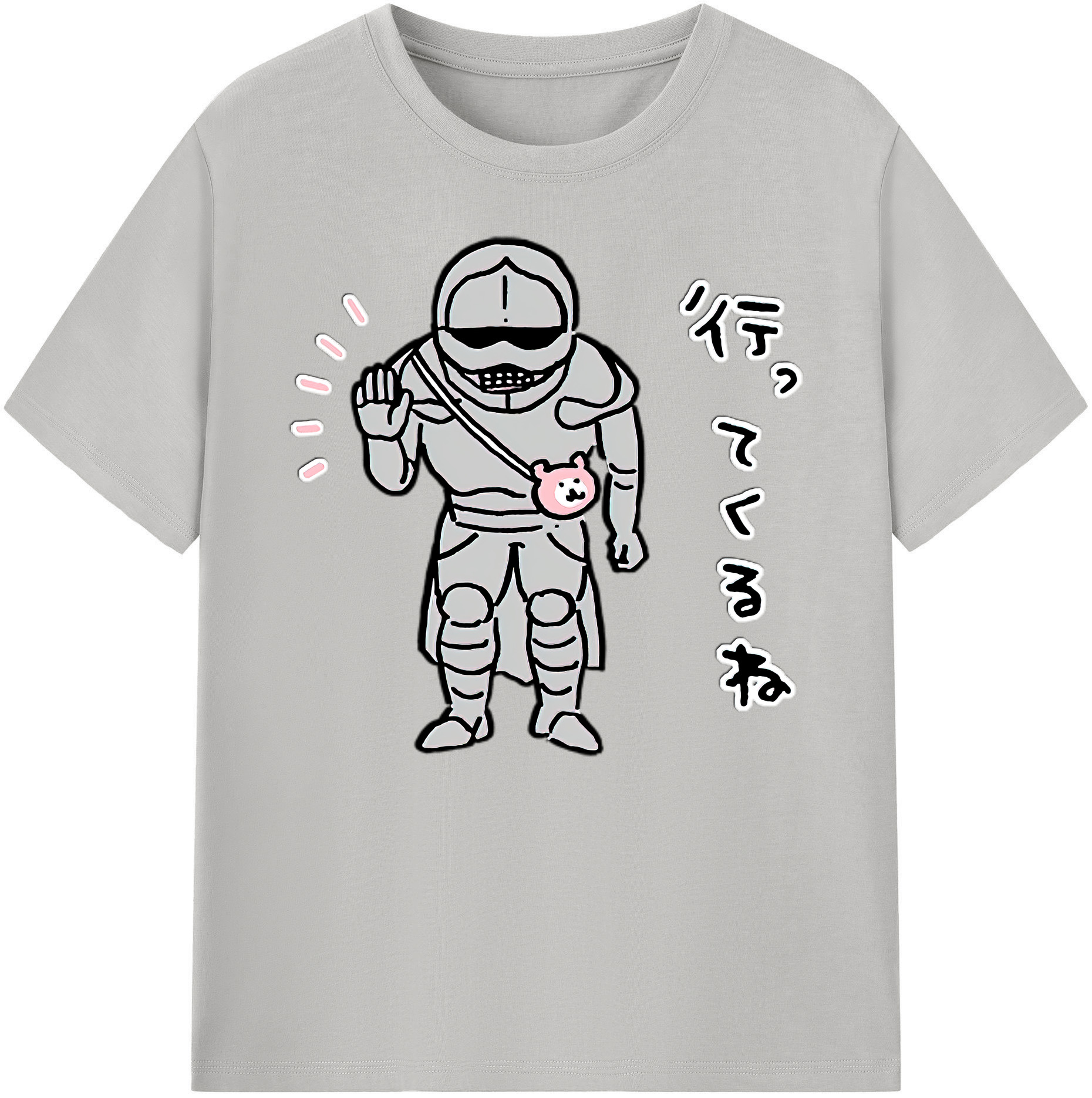 （画像用） ちいかわ 労働の鎧さん Chii-kawa Mr. Armor of Labor 綿100％ メンズ半袖Tシャツ｜肌触りやわらか＆通気性