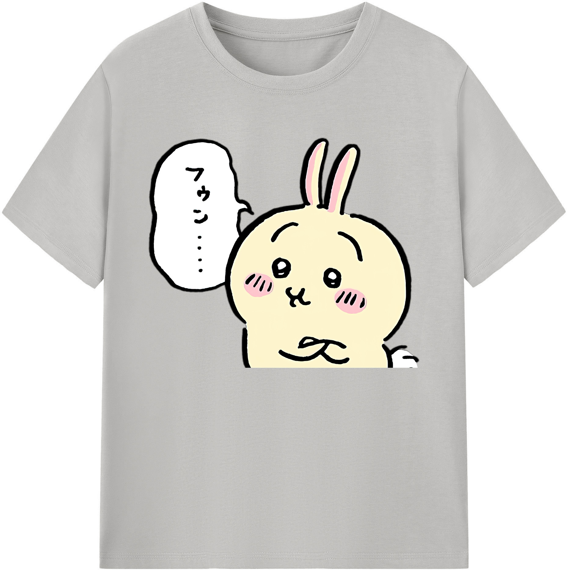 （画像用） ちいかわ うさぎ Chii-kawa usagi 綿100％ メンズ半袖Tシャツ｜肌触りやわらか＆通気性
