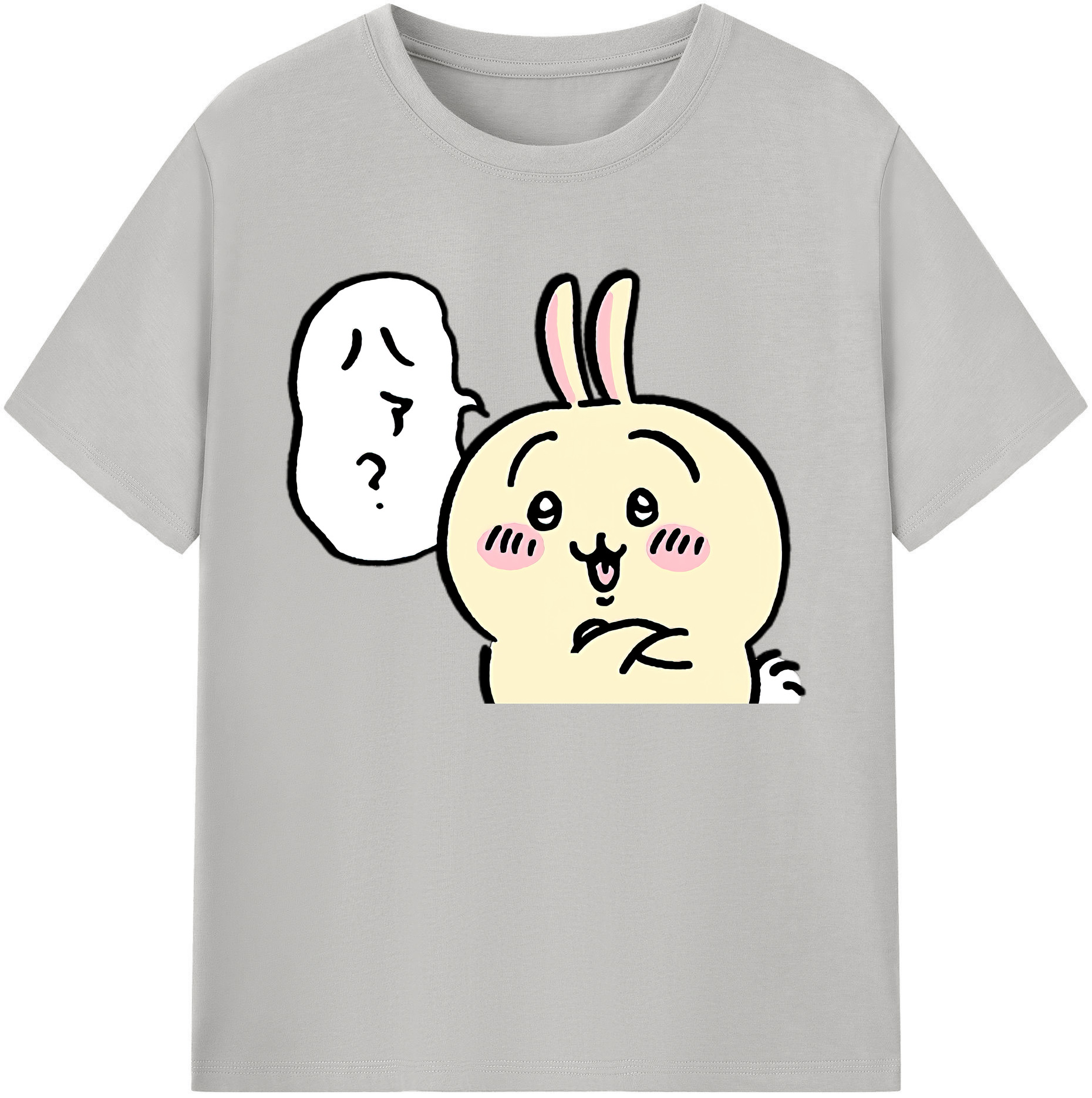 （画像用） ちいかわ うさぎ Chii-kawa usagi 綿100％ メンズ半袖Tシャツ｜肌触りやわらか＆通気性
