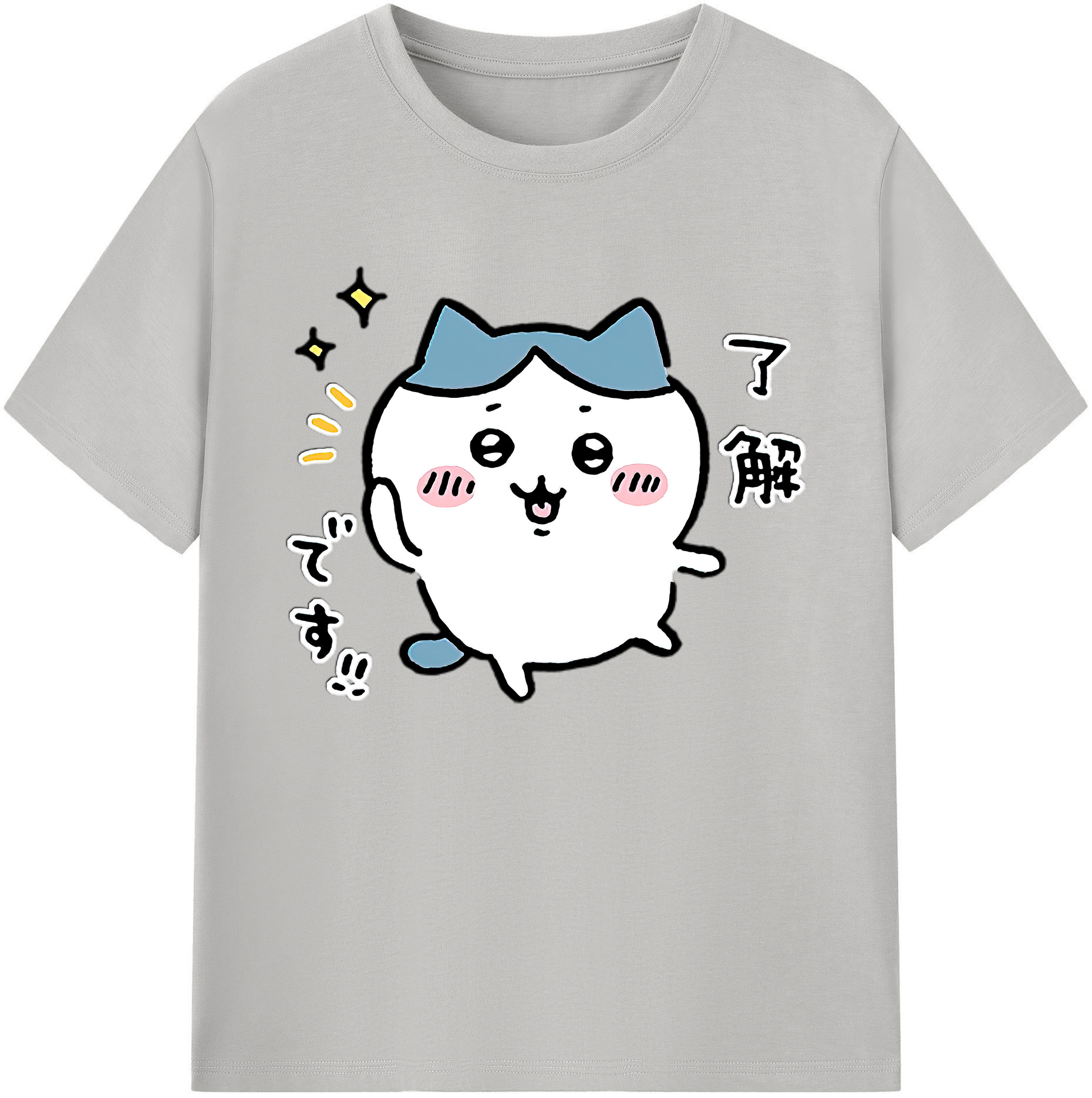 （画像用） ちいかわ ハチワレ Chii-kawa hachiware 綿100％ メンズ半袖Tシャツ｜肌触りやわらか＆通気性
