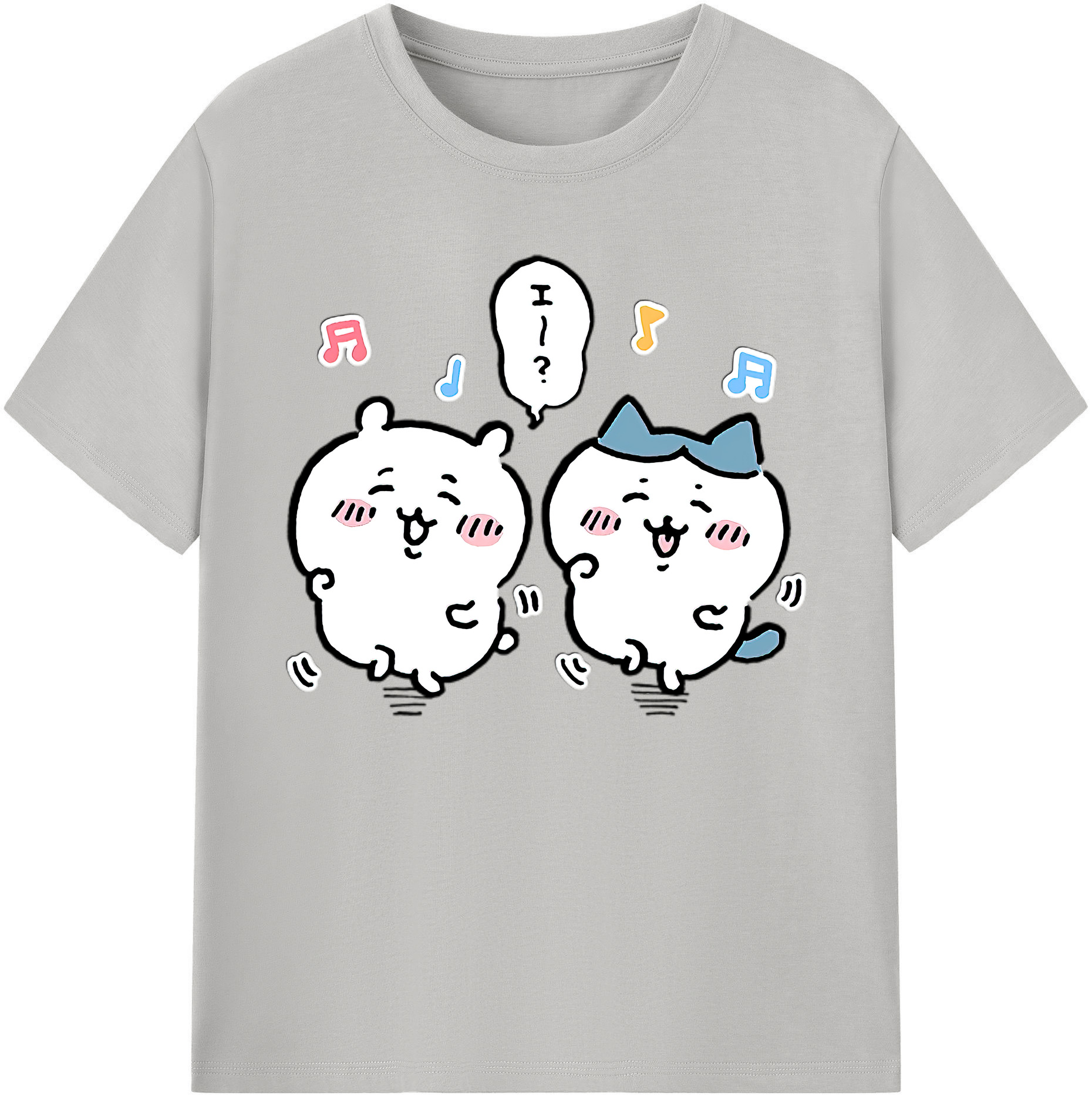 （画像用） ちいかわ ハチワレ Chii-kawa hachiware 綿100％ メンズ半袖Tシャツ｜肌触りやわらか＆通気性