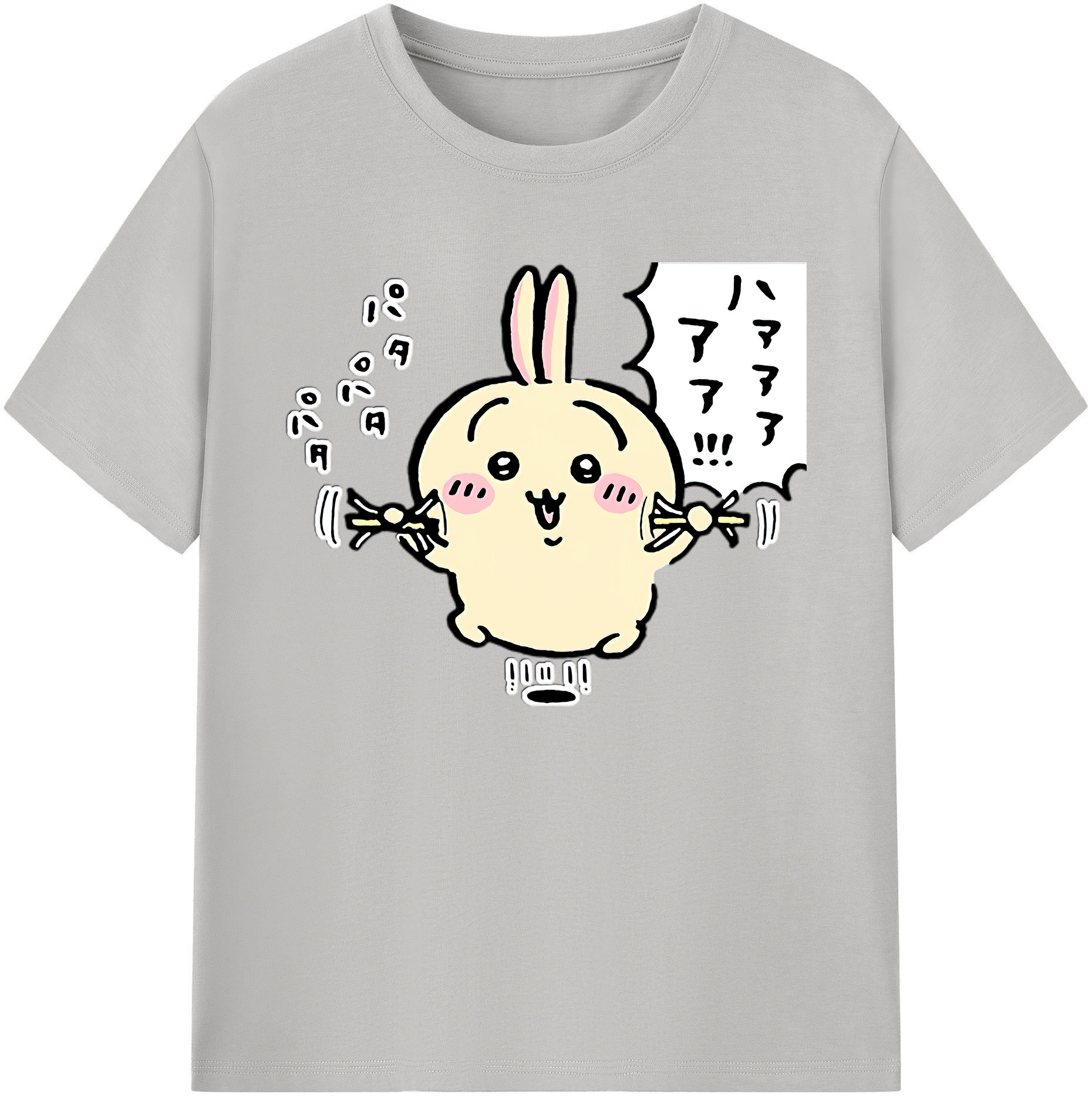 （画像用） ちいかわ うさぎ Chii-kawa usagi 綿100％ メンズ半袖Tシャツ｜肌触りやわらか＆通気性