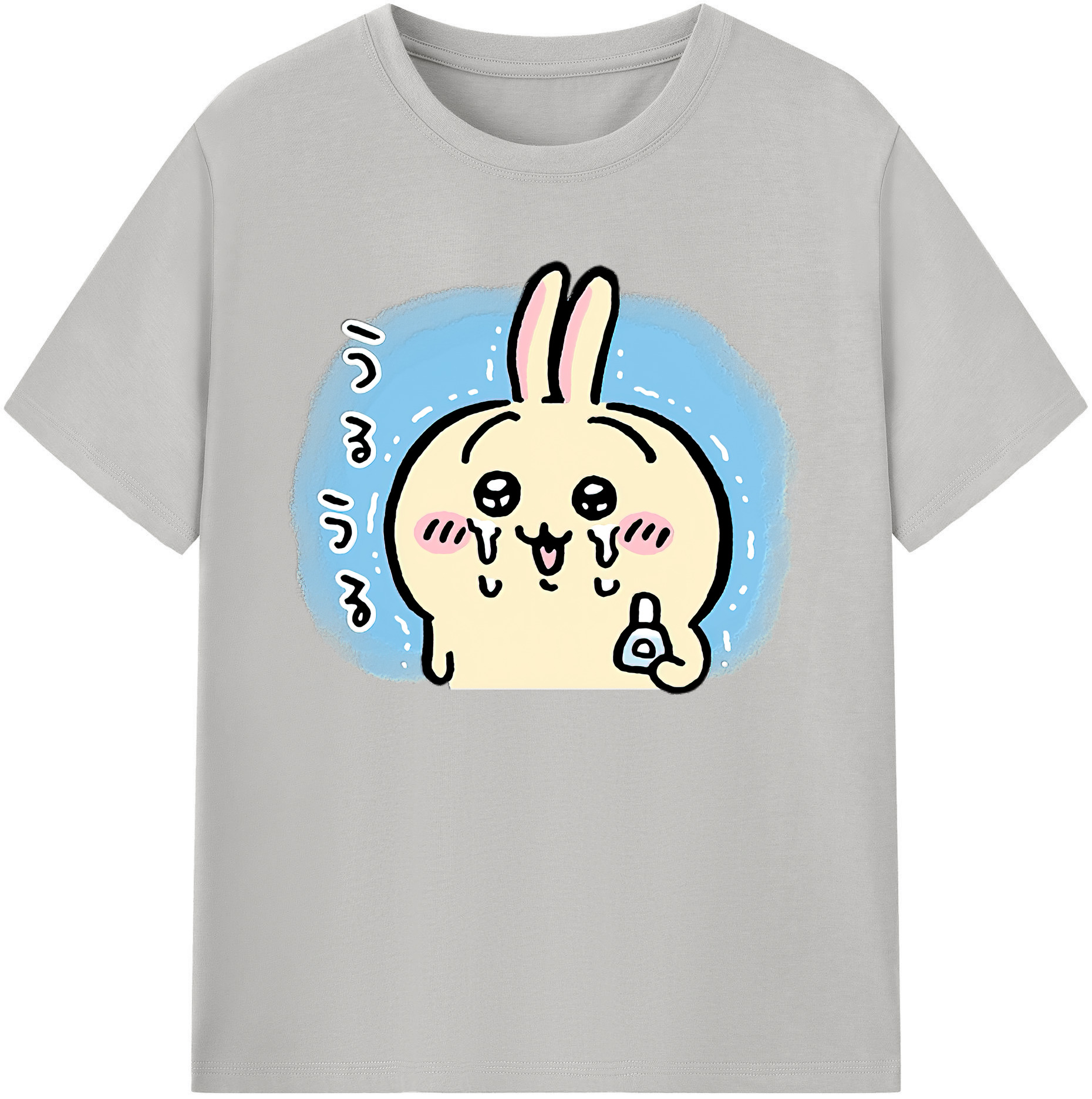 （画像用） ちいかわ うさぎ Chii-kawa usagi 綿100％ メンズ半袖Tシャツ｜肌触りやわらか＆通気性