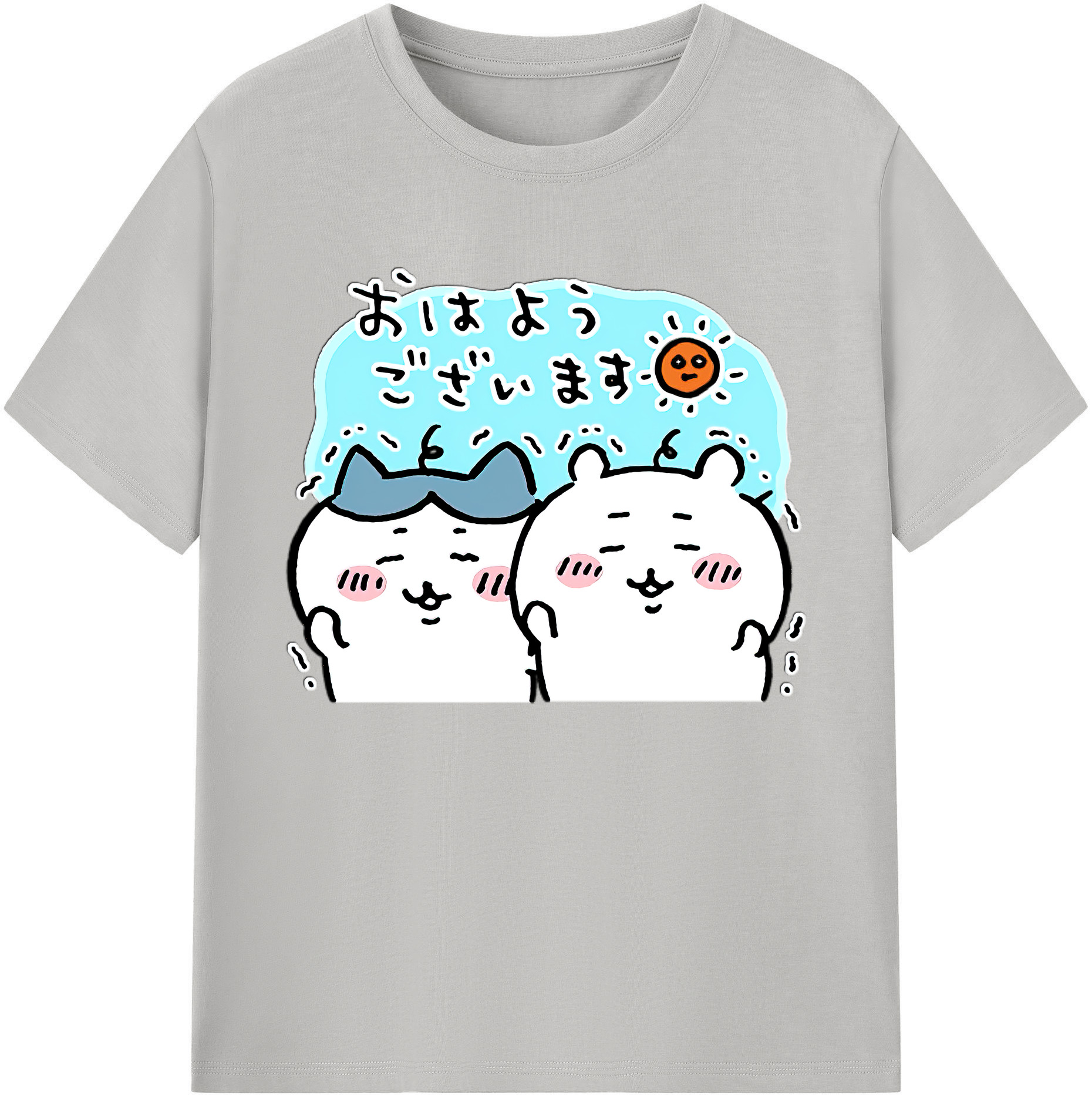 （画像用） ちいかわ ハチワレ Chii-kawa hachiware 綿100％ メンズ半袖Tシャツ｜肌触りやわらか＆通気性