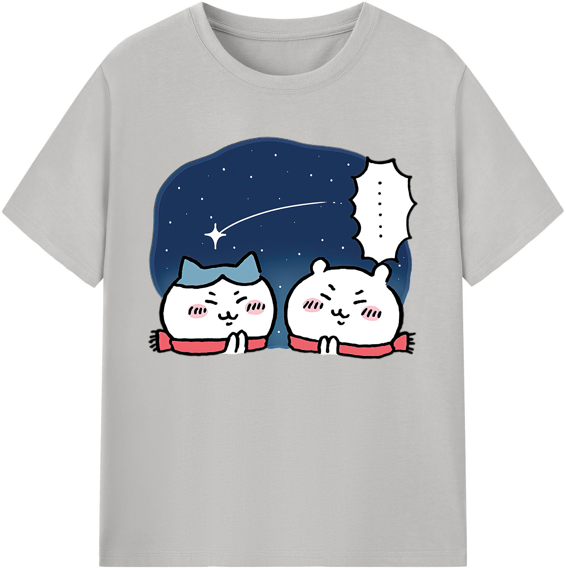 （画像用） ちいかわ ハチワレ Chii-kawa hachiware 綿100％ メンズ半袖Tシャツ｜肌触りやわらか＆通気性